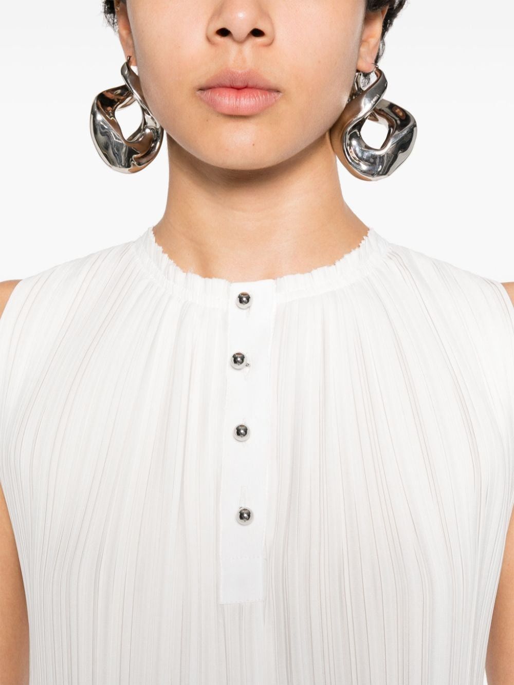 Lanvin PLEATED SLEEVELESS TOP Size S / US 4 / IT 40 - 2 Thumbnail