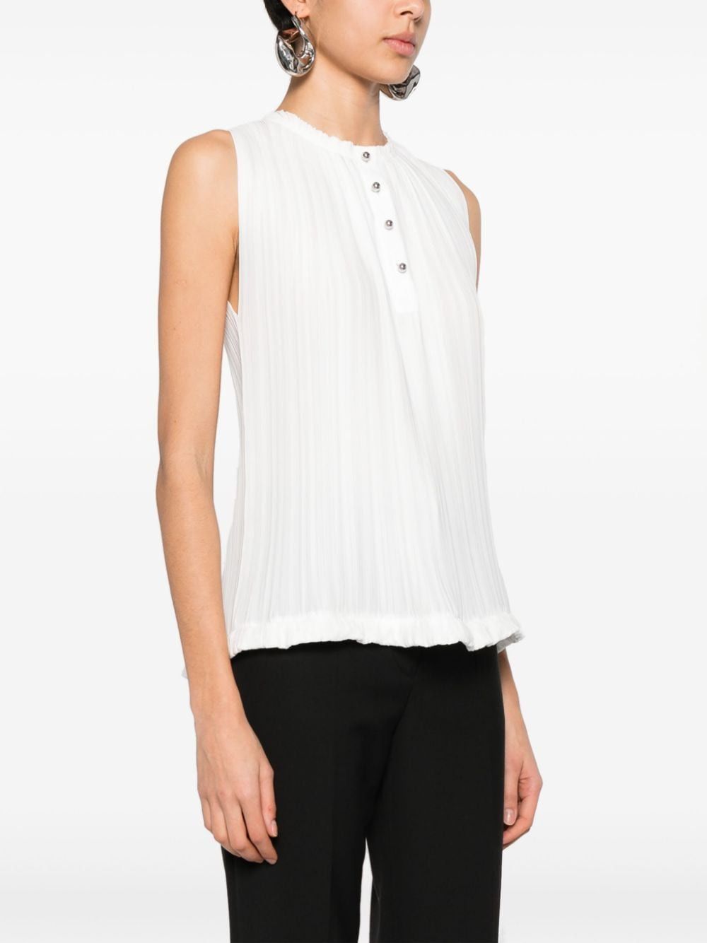 Lanvin PLEATED SLEEVELESS TOP Size S / US 4 / IT 40 - 3 Thumbnail