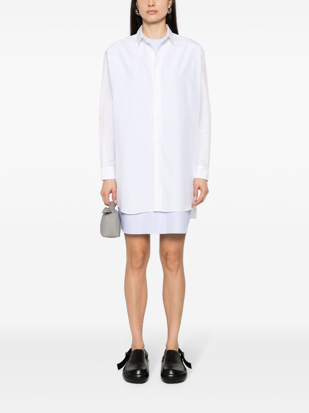 ワンピース LOEWE COTTON AND SILK BLEND SHIRT DRESS Cotton and silk shirt dress in beige - Loewe | Mytheresa