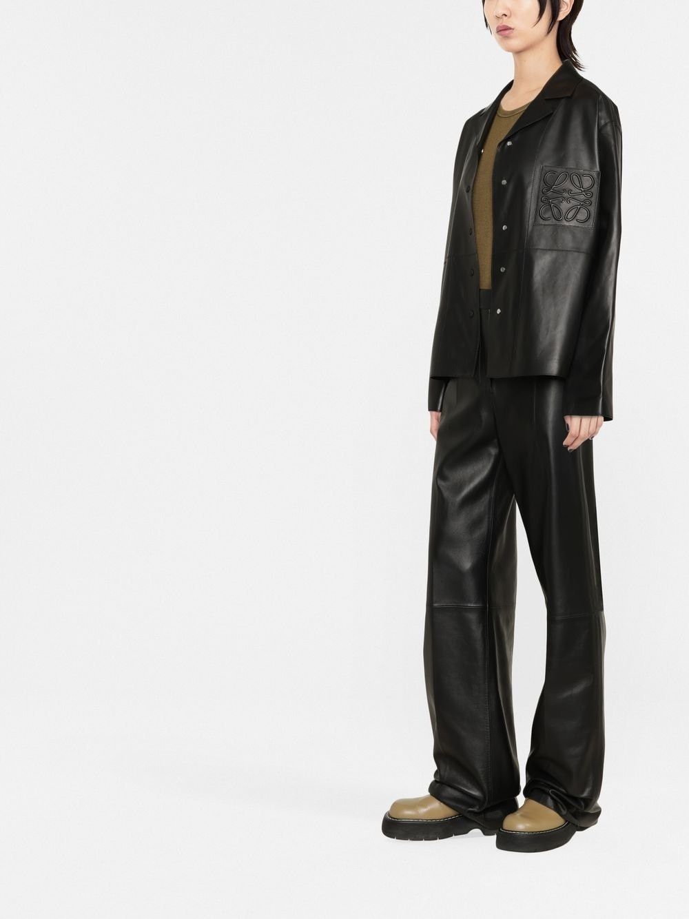 Loewe ANAGRAM PATCH LEATHER PYJAMA BLOUSE Size S / US 4 / IT 40 - 4 Thumbnail
