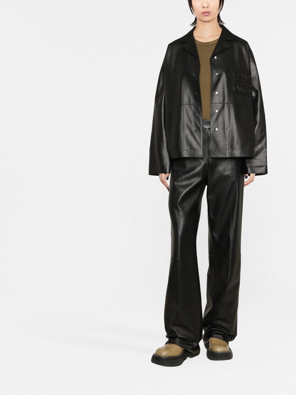 Loewe ANAGRAM PATCH LEATHER PYJAMA BLOUSE Size S / US 4 / IT 40 - 3 Thumbnail