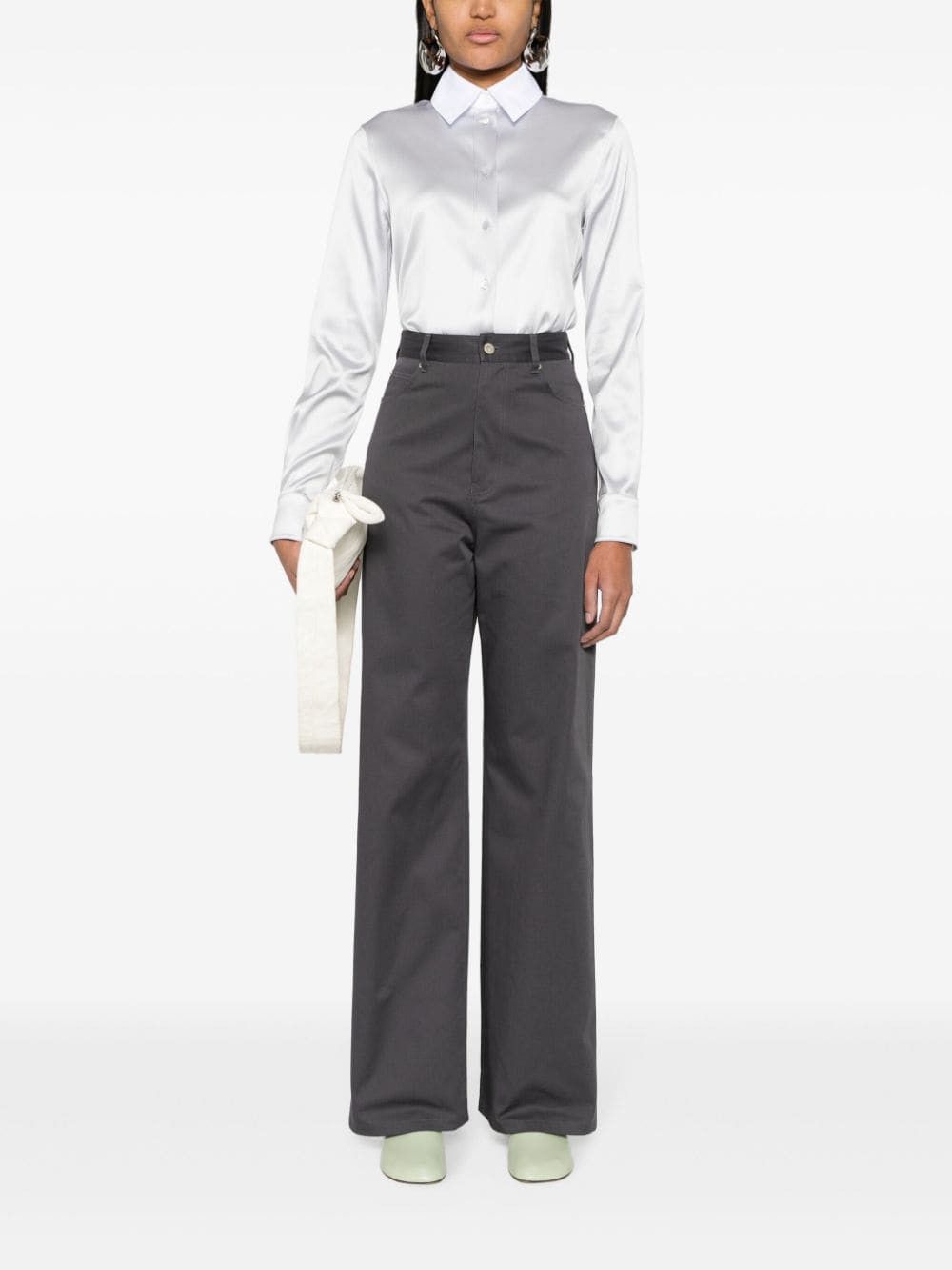 Loewe HIGH-WAISTED COTTON TROUSERS Size 27" / US 4 / IT 40 - 4 Thumbnail