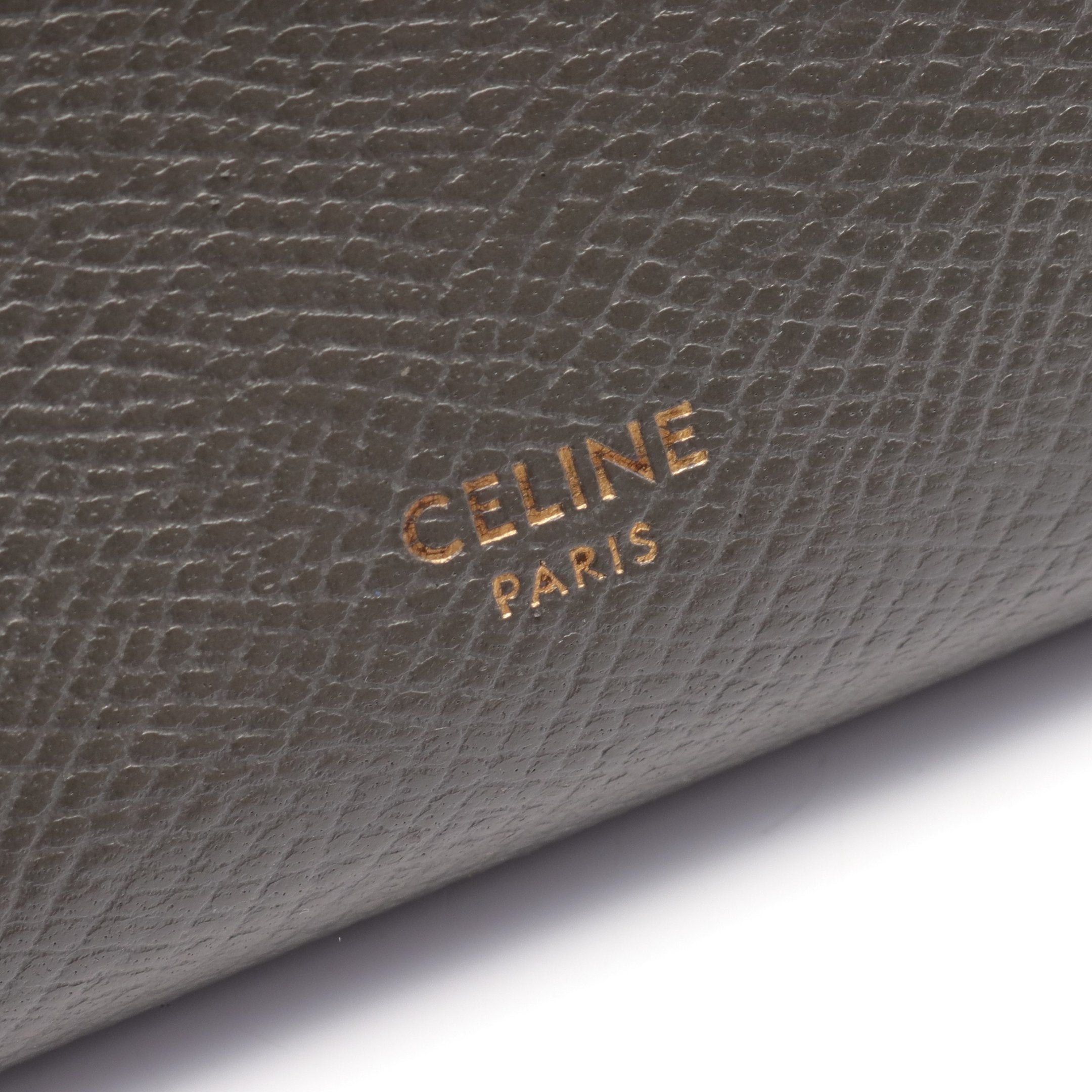 Celine Celine Medium Strap Wallet Bi-Fold Leather Gray Pink Size ONE SIZE - 4 Thumbnail