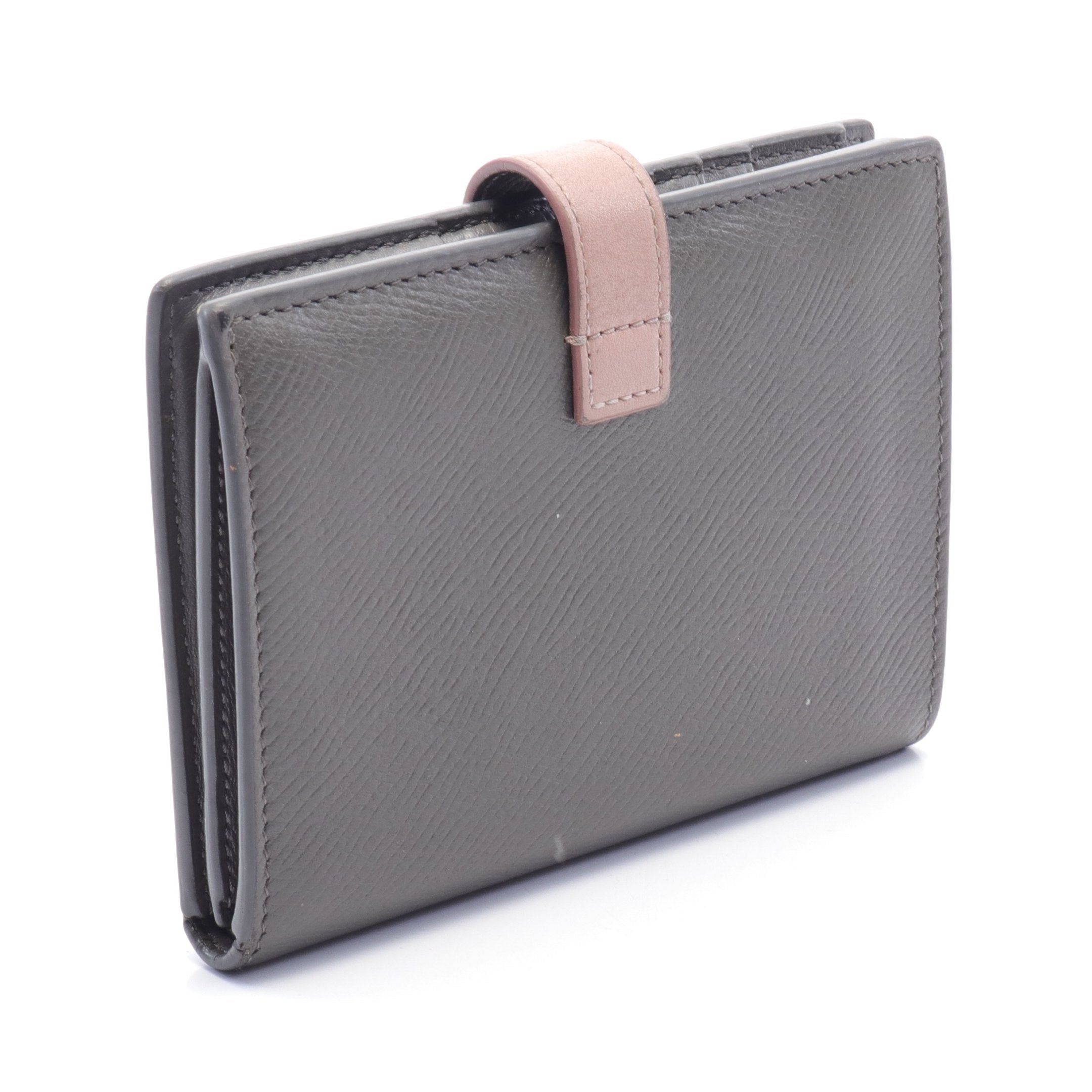Celine Celine Medium Strap Wallet Bi-Fold Leather Gray Pink Size ONE SIZE - 2 Thumbnail