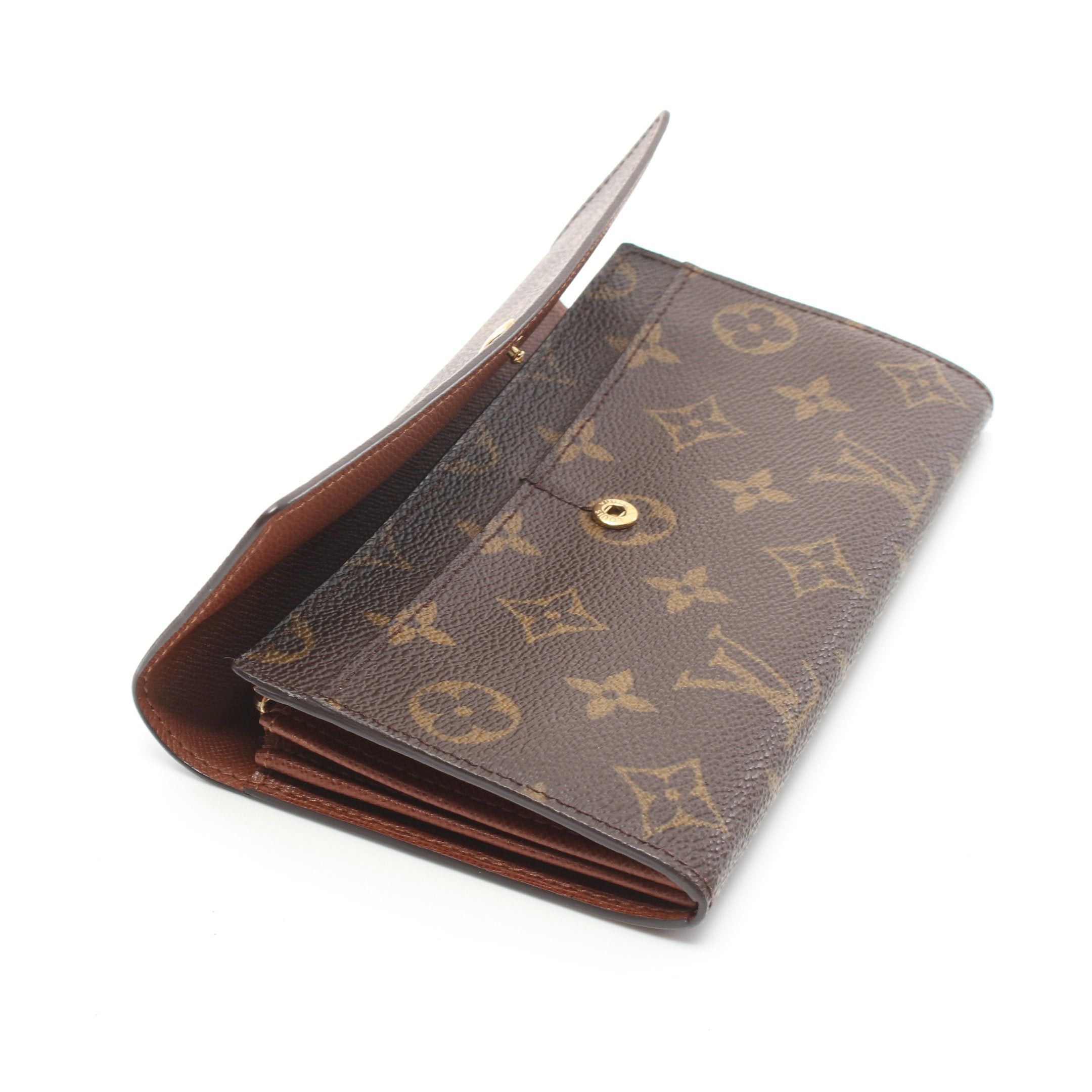 Louis Vuitton Louis Vuitton Pochette Porte-Monnaie Credit Monogram Bi-Fold Long Wallet Leather Brown Size ONE SIZE - 6 Thumbnail