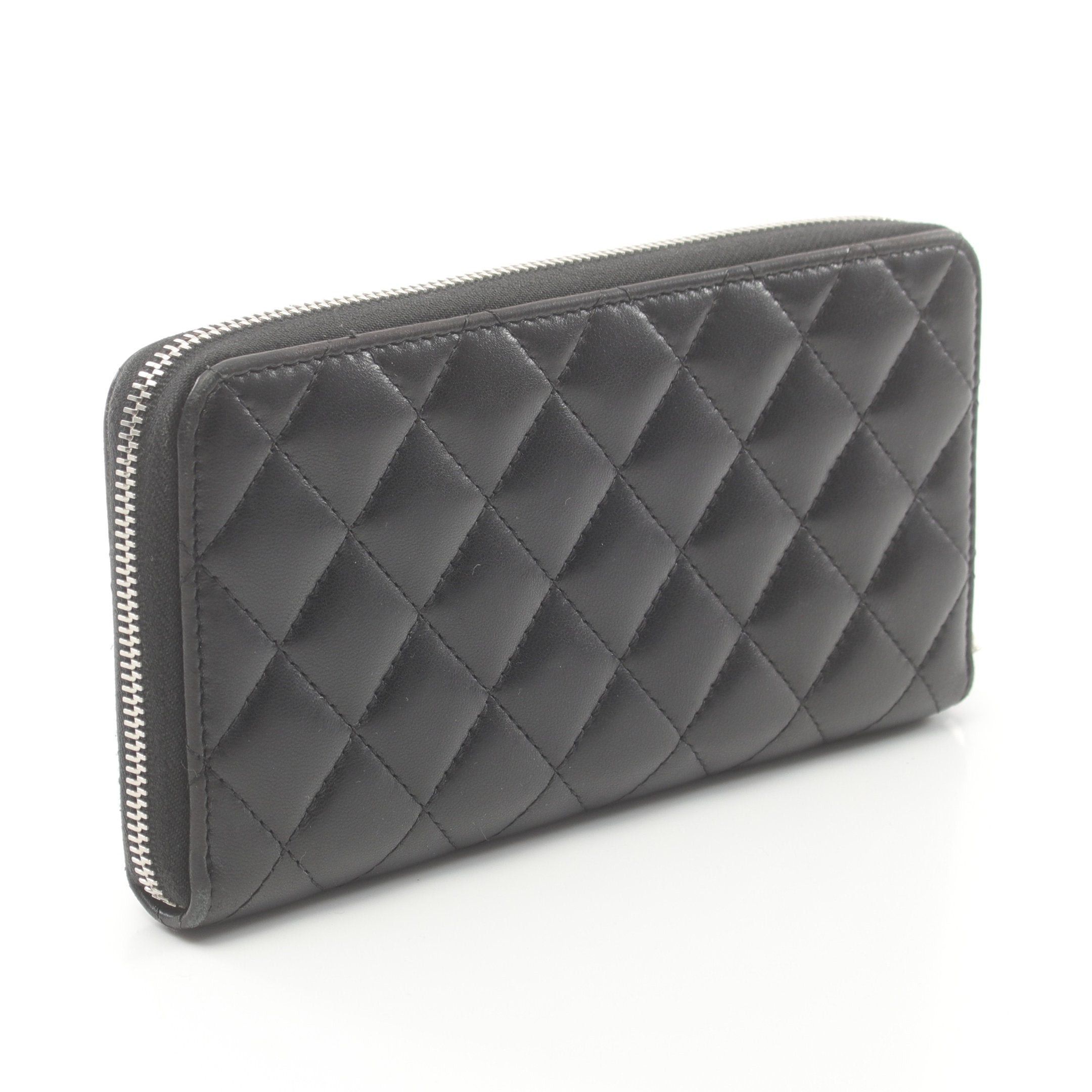 Chanel Chanel Matelasse Round Zipper Long Wallet Lambskin Black Silver Hardware Size ONE SIZE - 2 Thumbnail