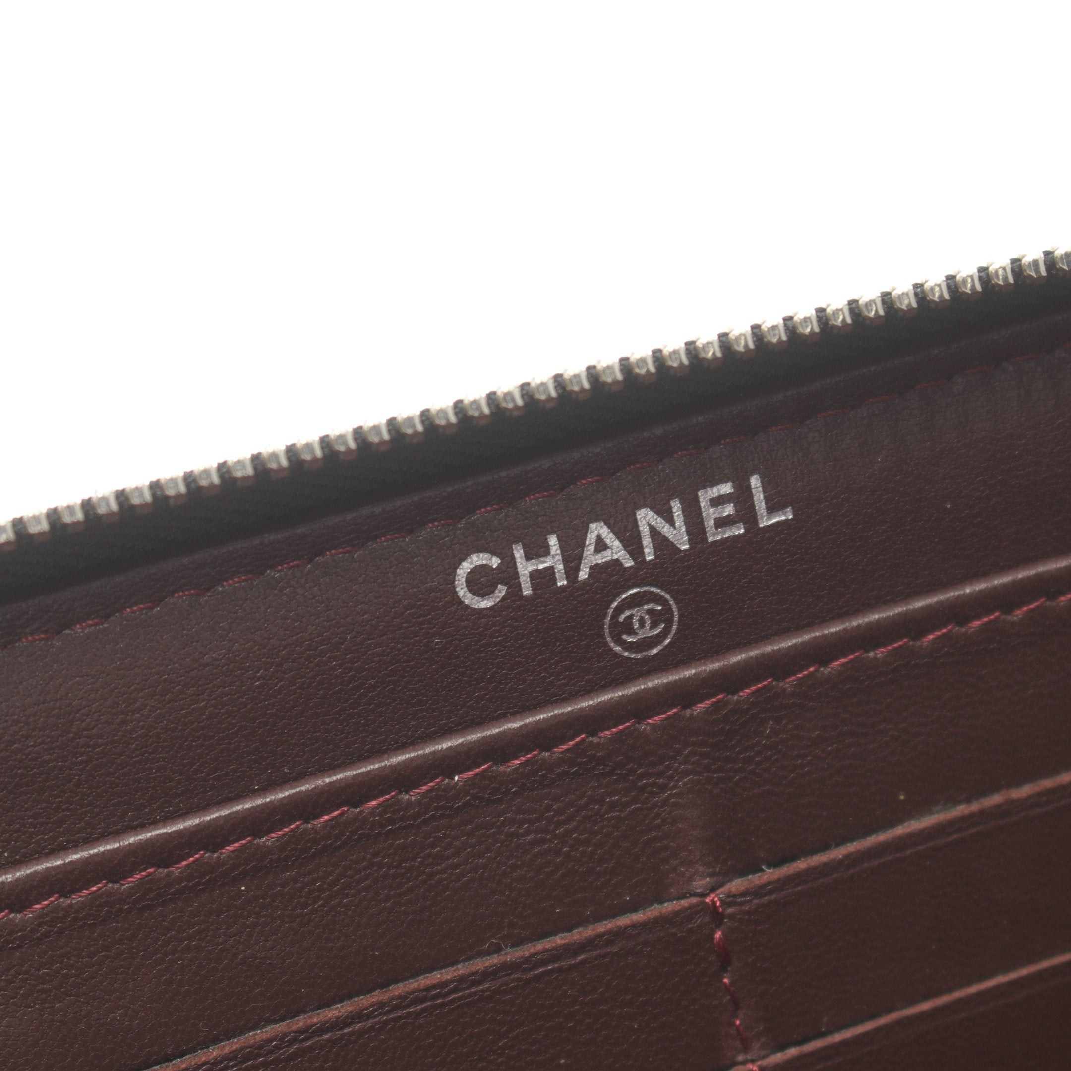 Chanel Chanel Matelasse Round Zipper Long Wallet Lambskin Black Silver Hardware Size ONE SIZE - 4 Thumbnail