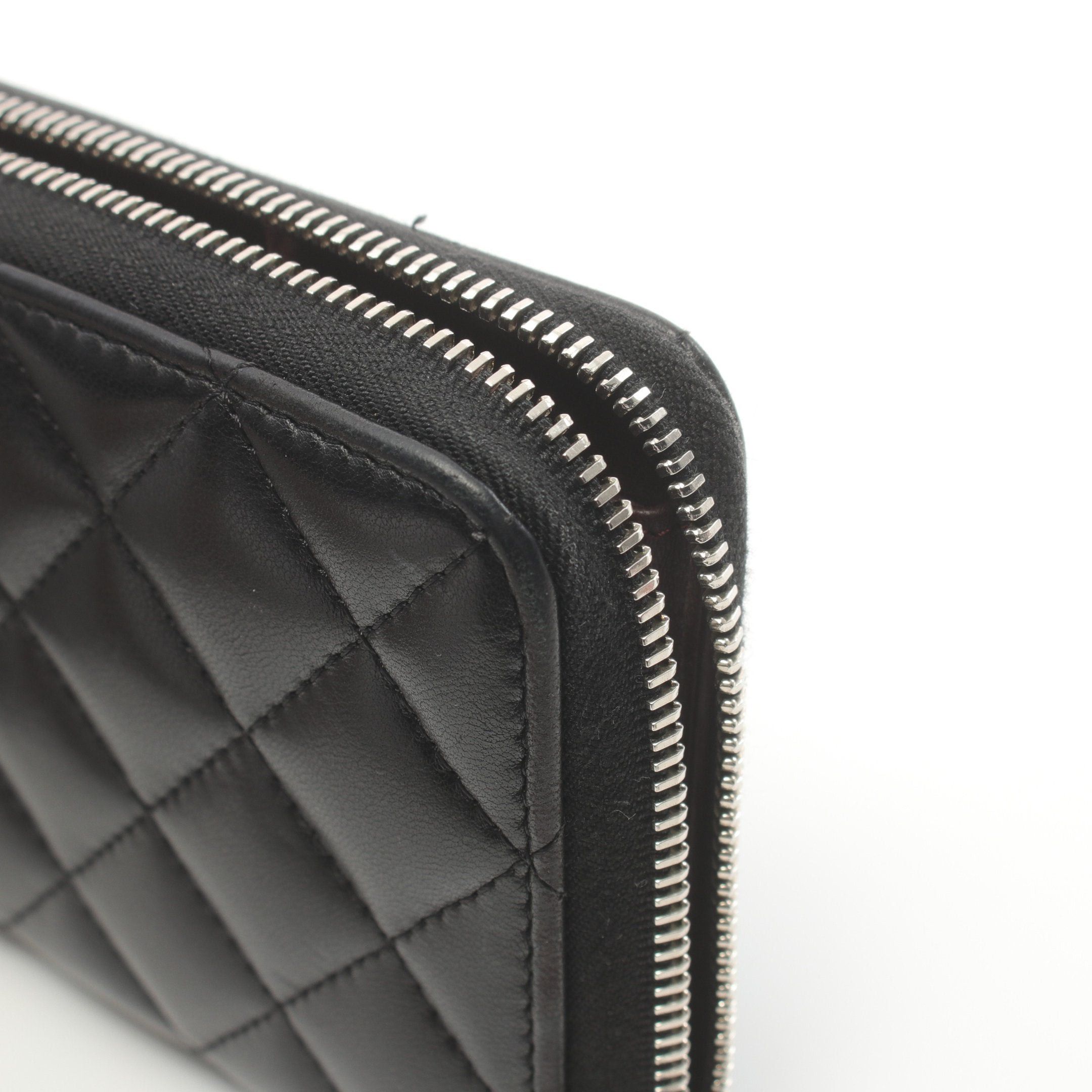 Chanel Chanel Matelasse Round Zipper Long Wallet Lambskin Black Silver Hardware Size ONE SIZE - 9 Thumbnail