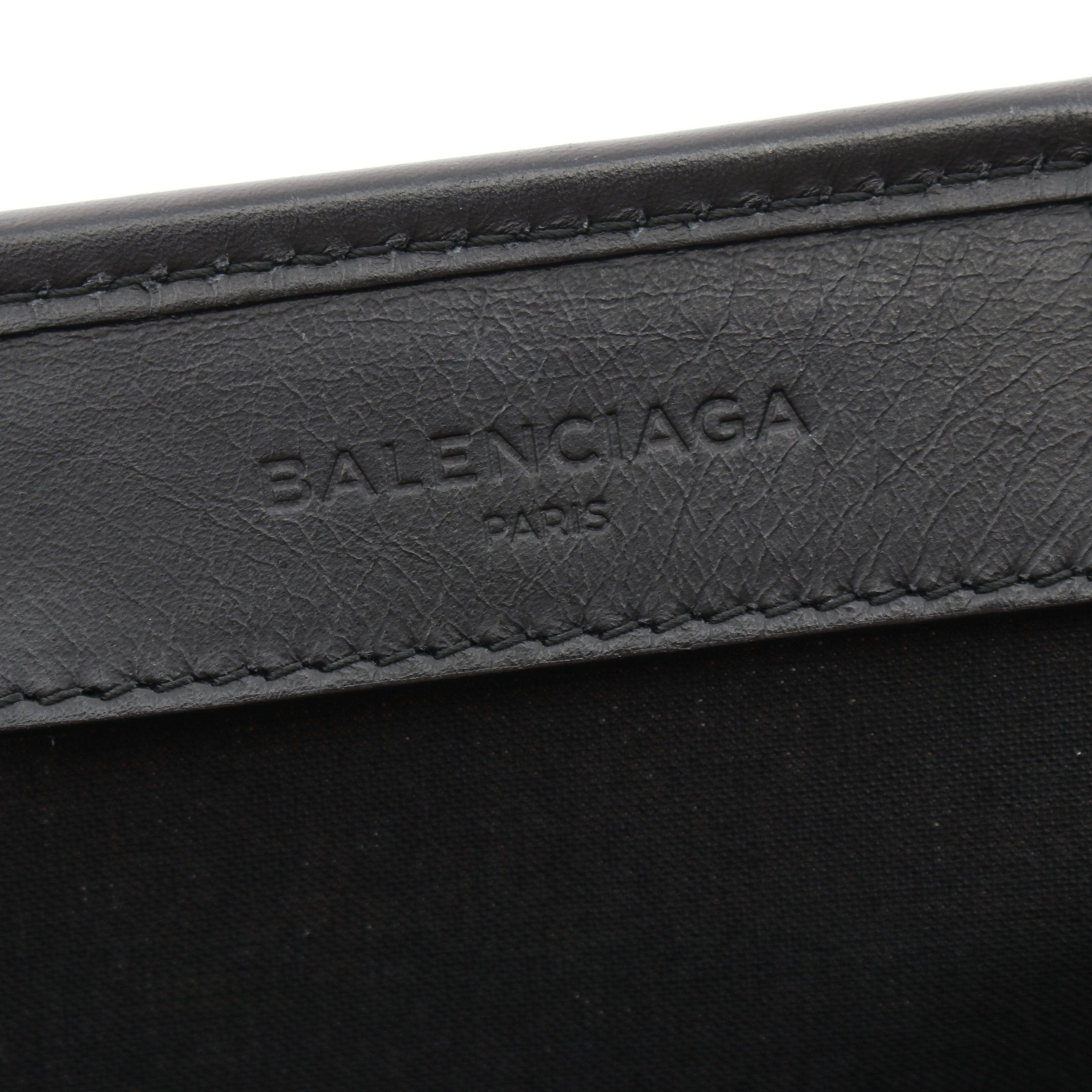 Balenciaga Balenciaga Navy Cabas S Hippopotamus Handbag Tote Bag Canvas Leather Ivory Black Size ONE SIZE - 4 Thumbnail