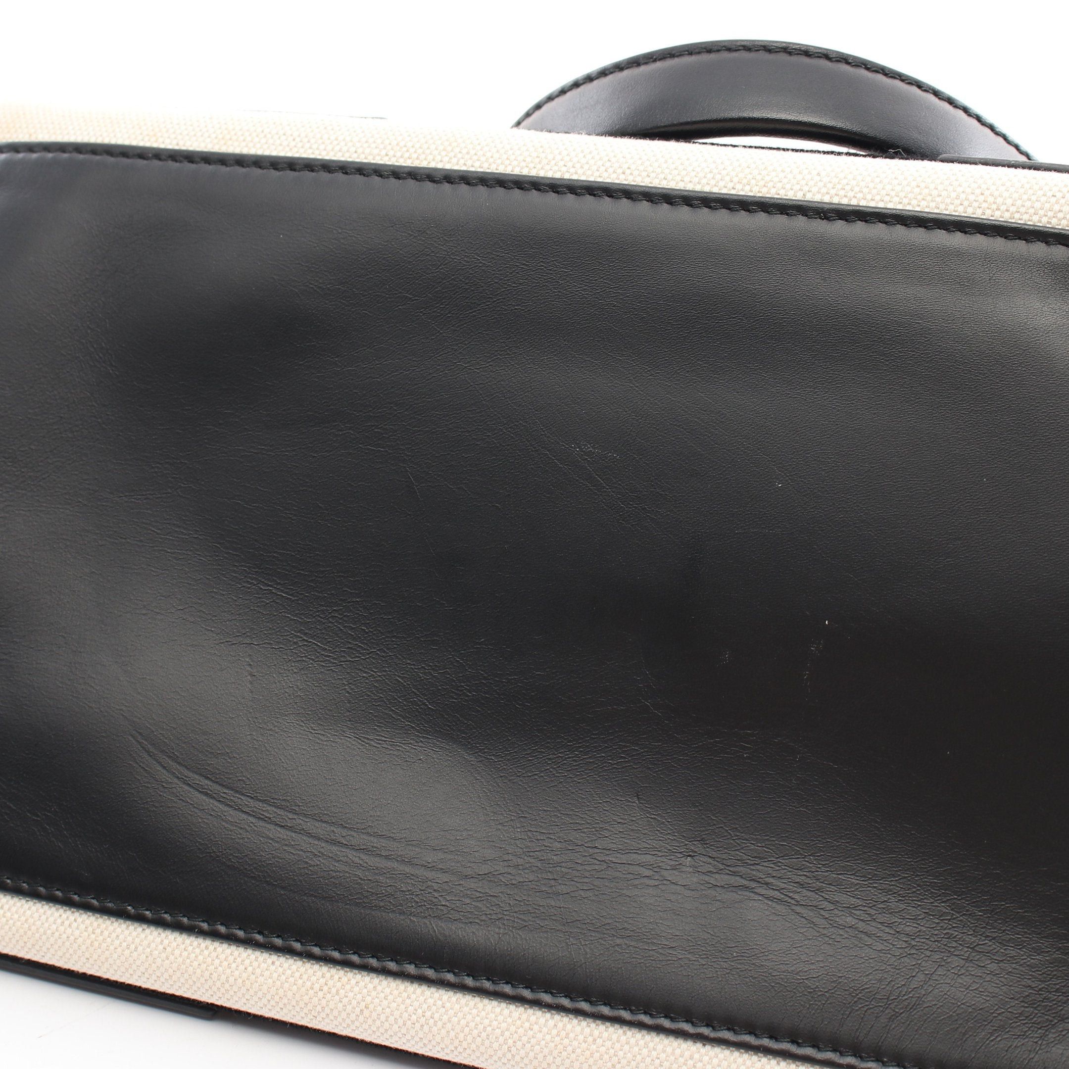 Balenciaga Balenciaga Navy Cabas S Hippopotamus Handbag Tote Bag Canvas Leather Ivory Black Size ONE SIZE - 5 Thumbnail