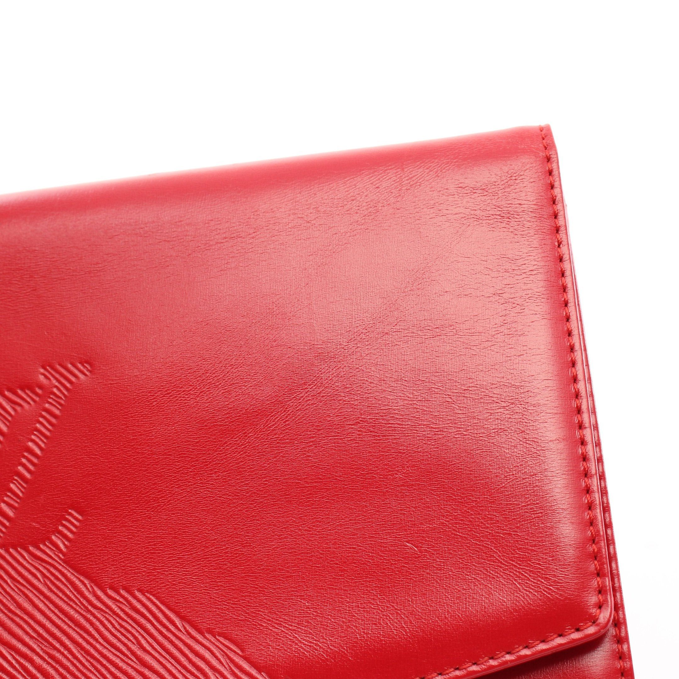 Louis Vuitton Louis Vuitton Aegean Opera Clutch Bag Leather Red Size ONE SIZE - 6 Thumbnail