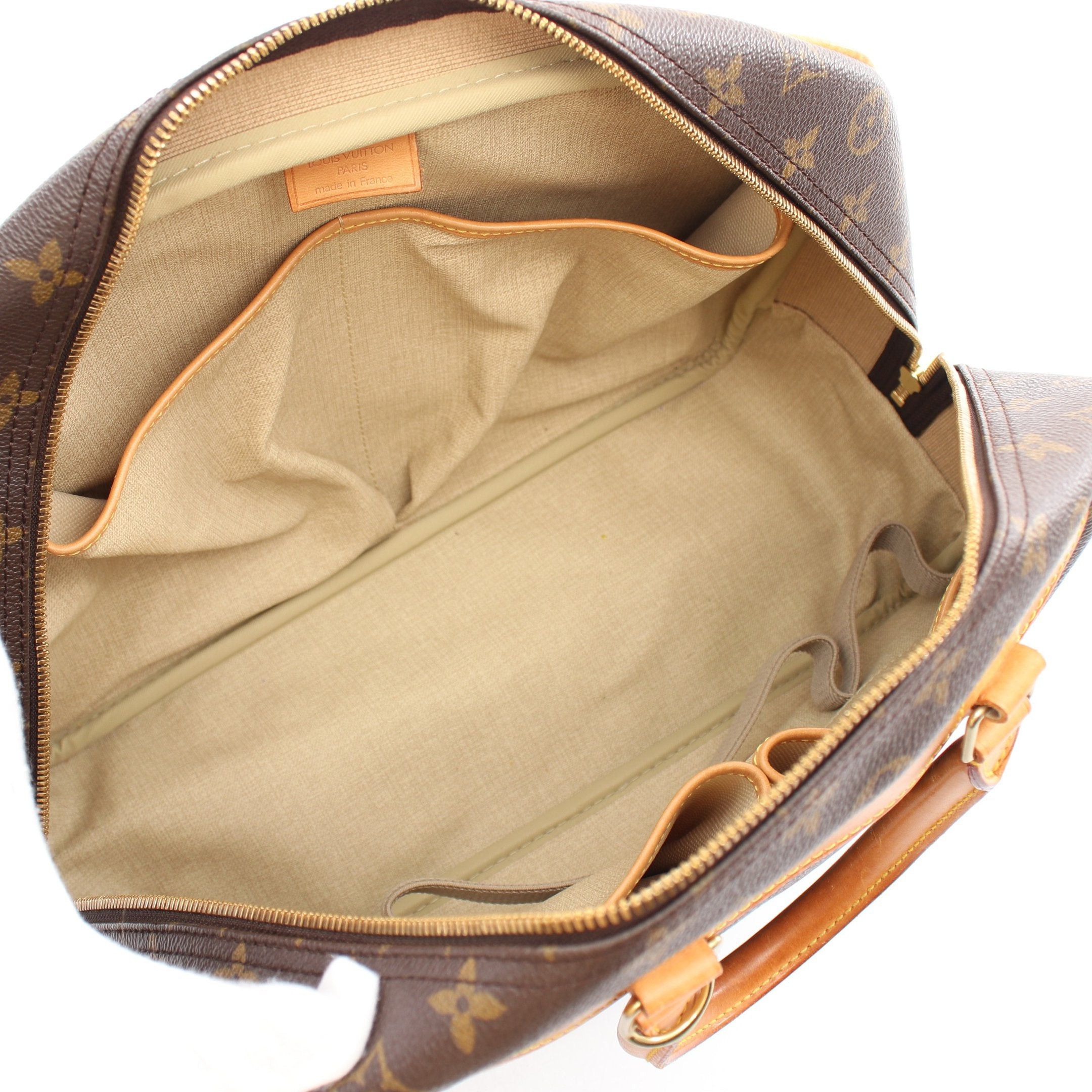 Louis Vuitton Louis Vuitton Deauville Bowling Vanity Monogram Handbag Leather Brown Size ONE SIZE - 3 Thumbnail
