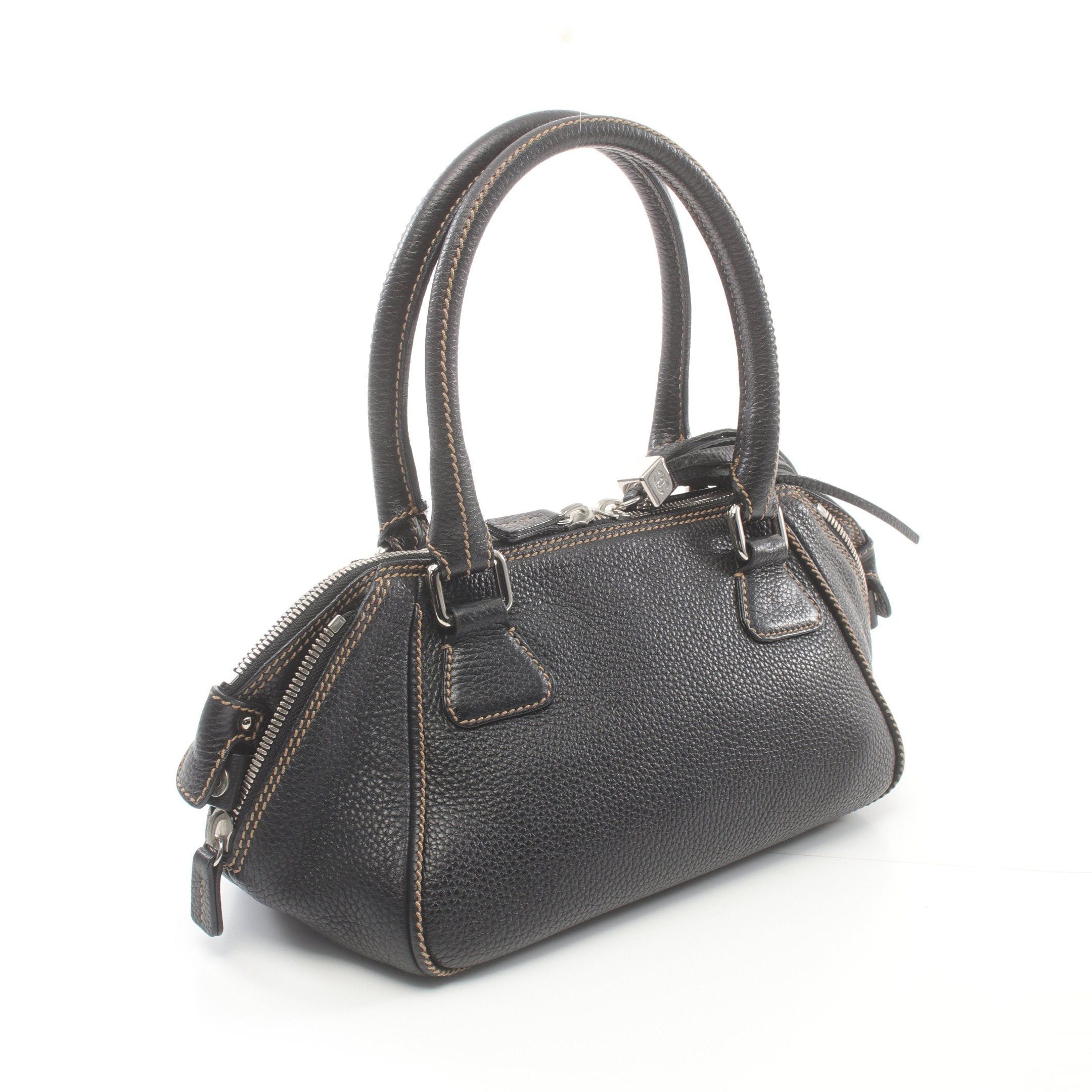 Chanel Chanel Handbag Leather Black Silver Hardware Tassel Size ONE SIZE - 2 Thumbnail