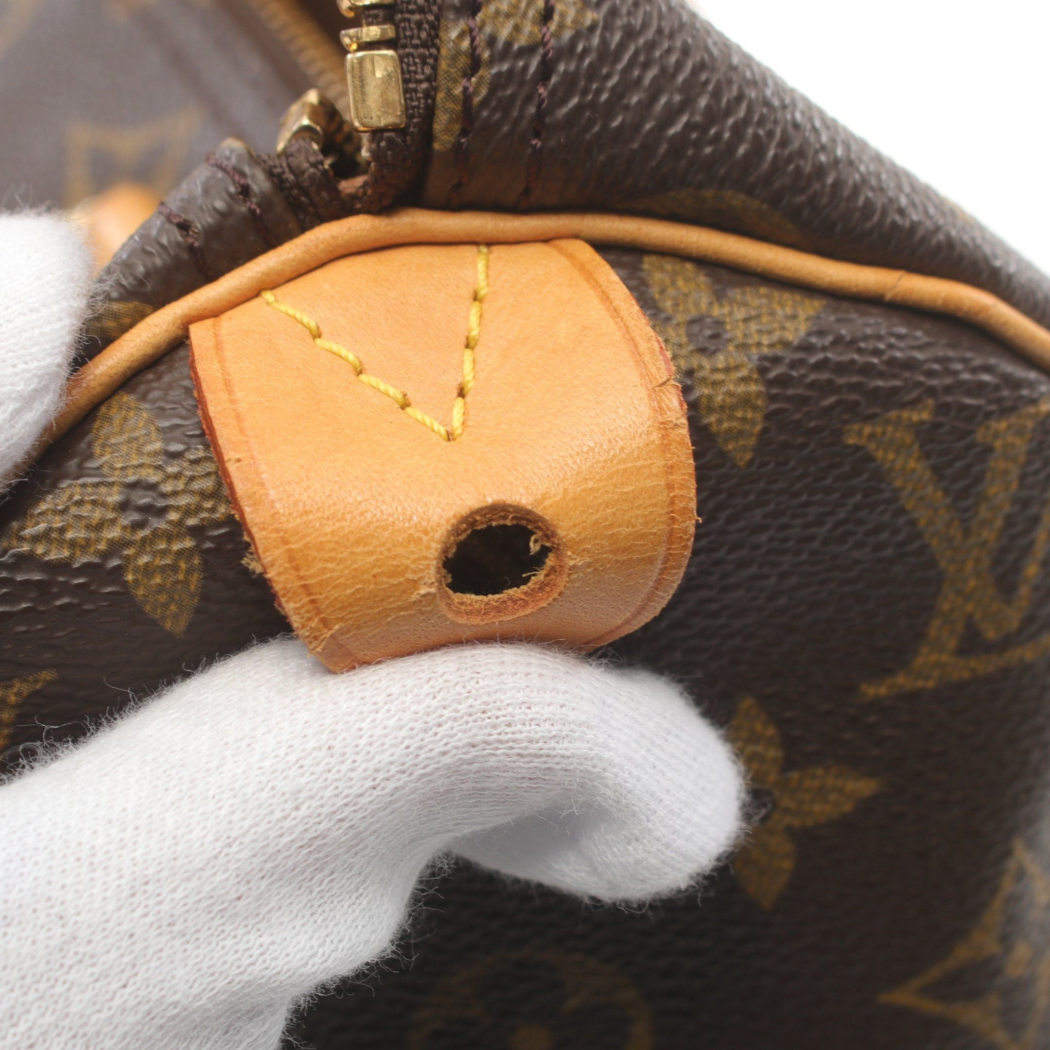 Louis Vuitton Louis Vuitton Speedy 30 Monogram Handbag Leather Brown Size ONE SIZE - 10 Thumbnail