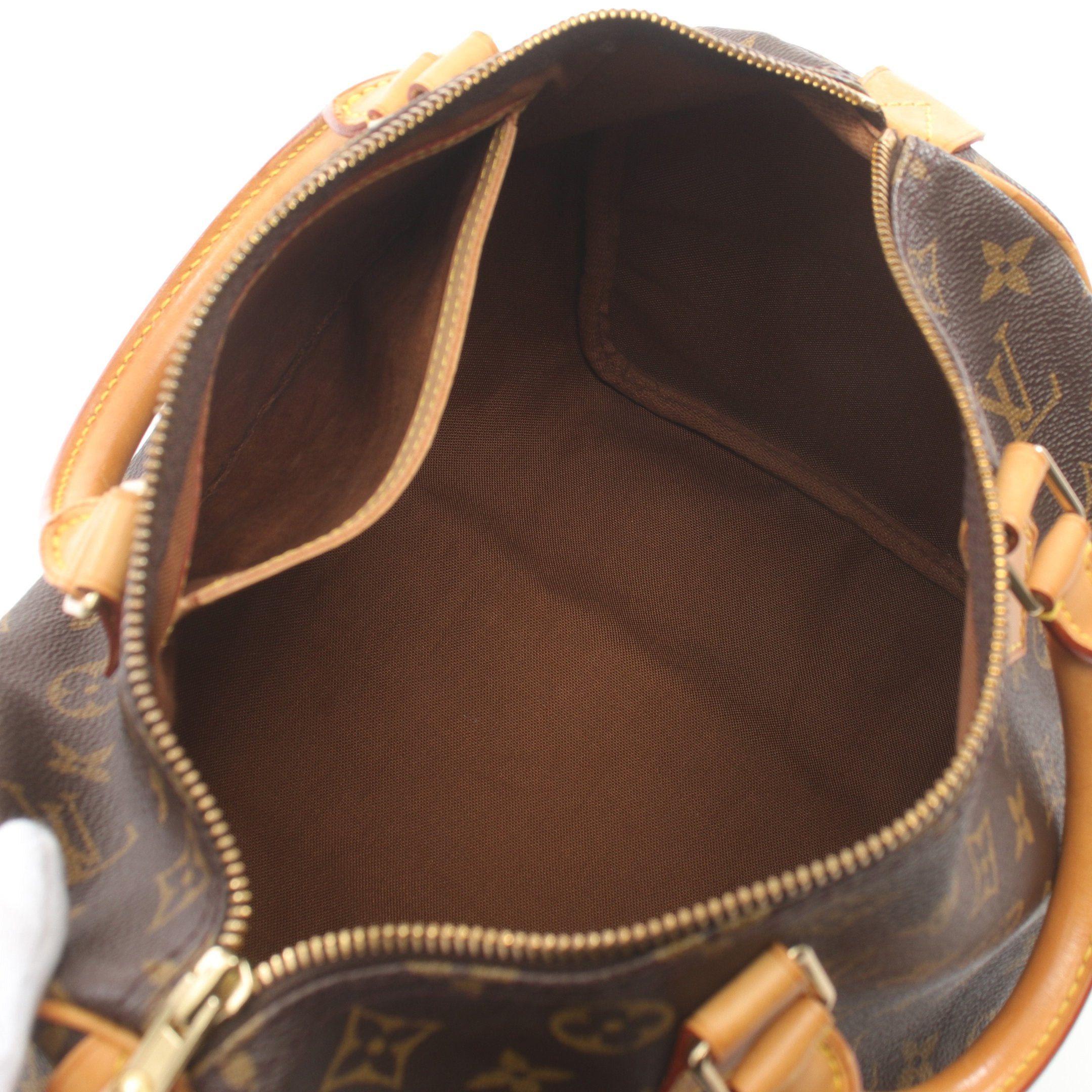 Louis Vuitton Louis Vuitton Speedy 30 Monogram Handbag Leather Brown Size ONE SIZE - 3 Thumbnail