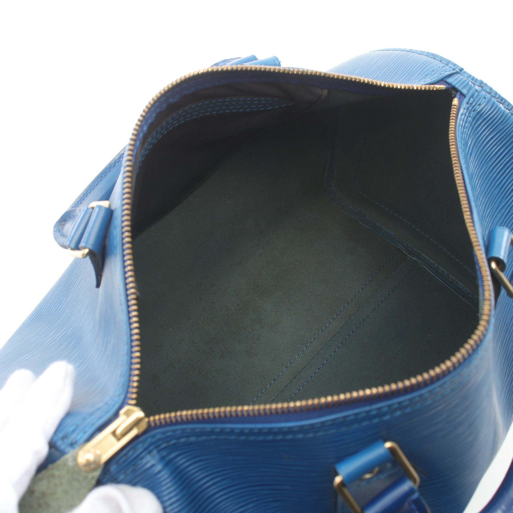 Louis Vuitton Louis Vuitton Speedy 30 Epi Toledo Blue Handbag Leather Size ONE SIZE - 3 Thumbnail