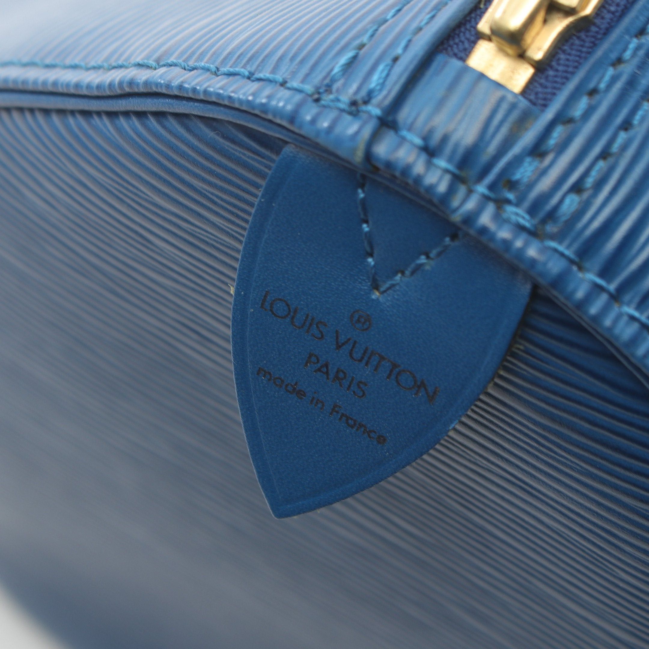 Louis Vuitton Louis Vuitton Speedy 30 Epi Toledo Blue Handbag Leather Size ONE SIZE - 4 Thumbnail