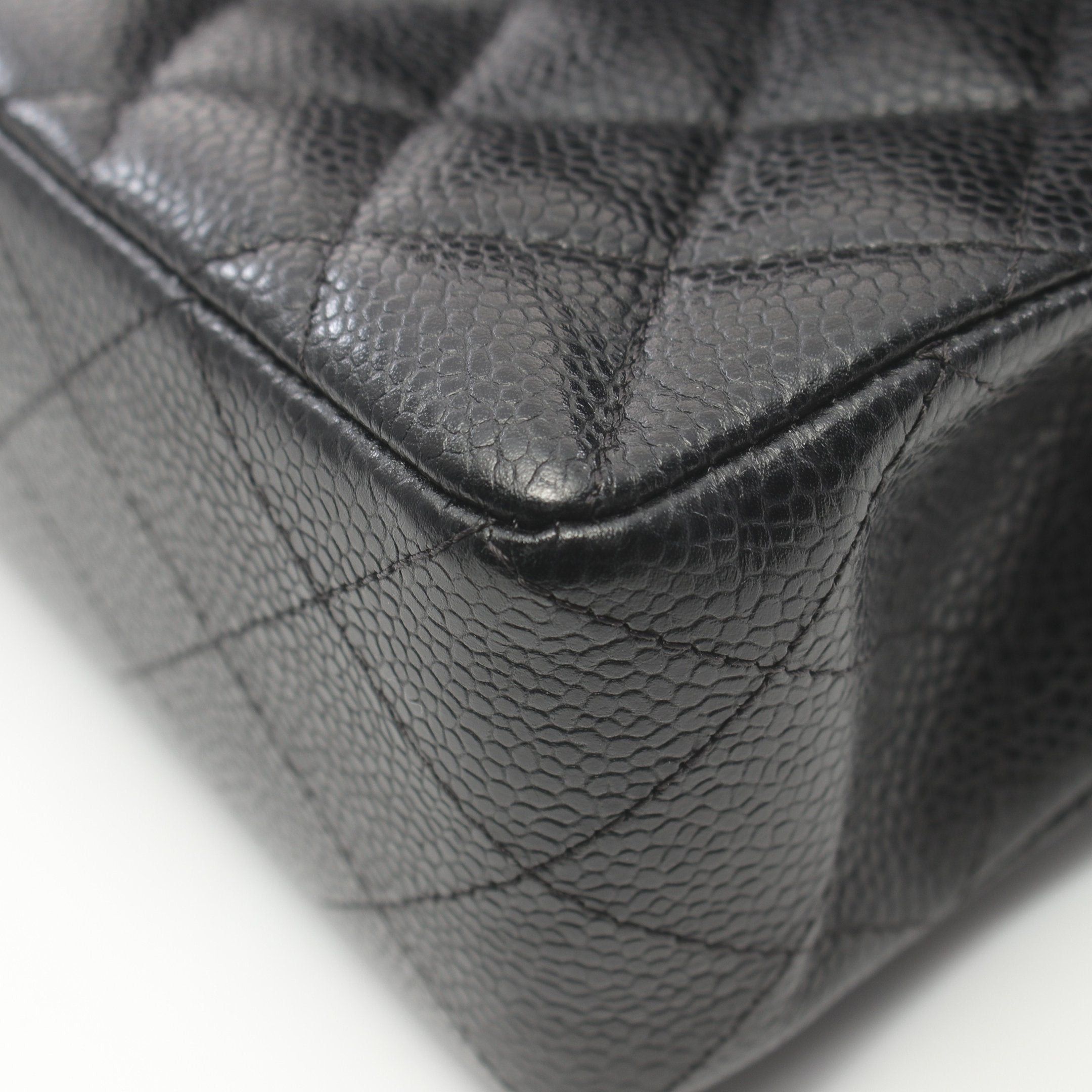 Chanel Chanel Matelasse Double Flap Chain Shoulder Bag Caviar Skin Black Silver Hardware Size ONE SIZE - 7 Thumbnail