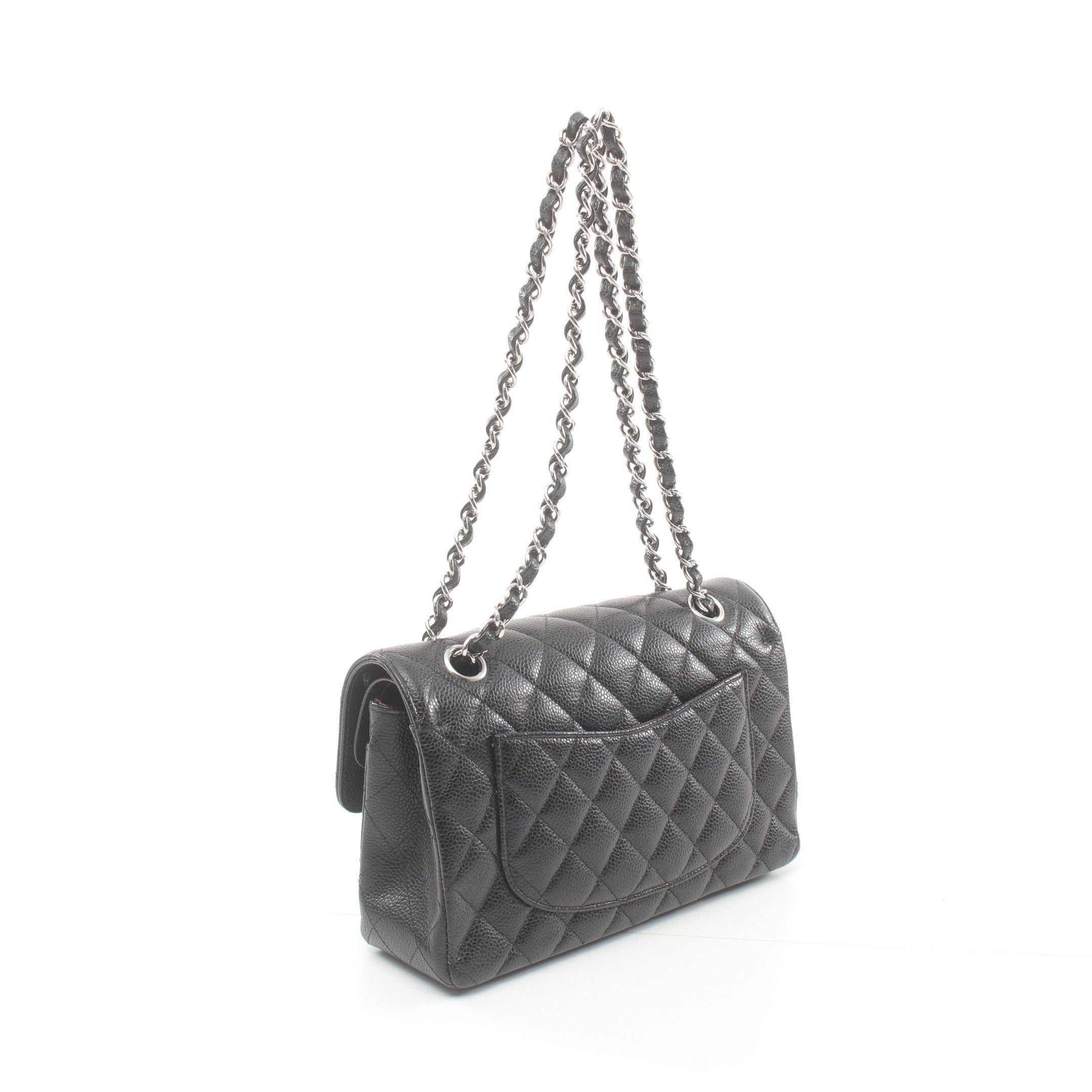 Chanel Chanel Matelasse Double Flap Chain Shoulder Bag Caviar Skin Black Silver Hardware Size ONE SIZE - 2 Thumbnail