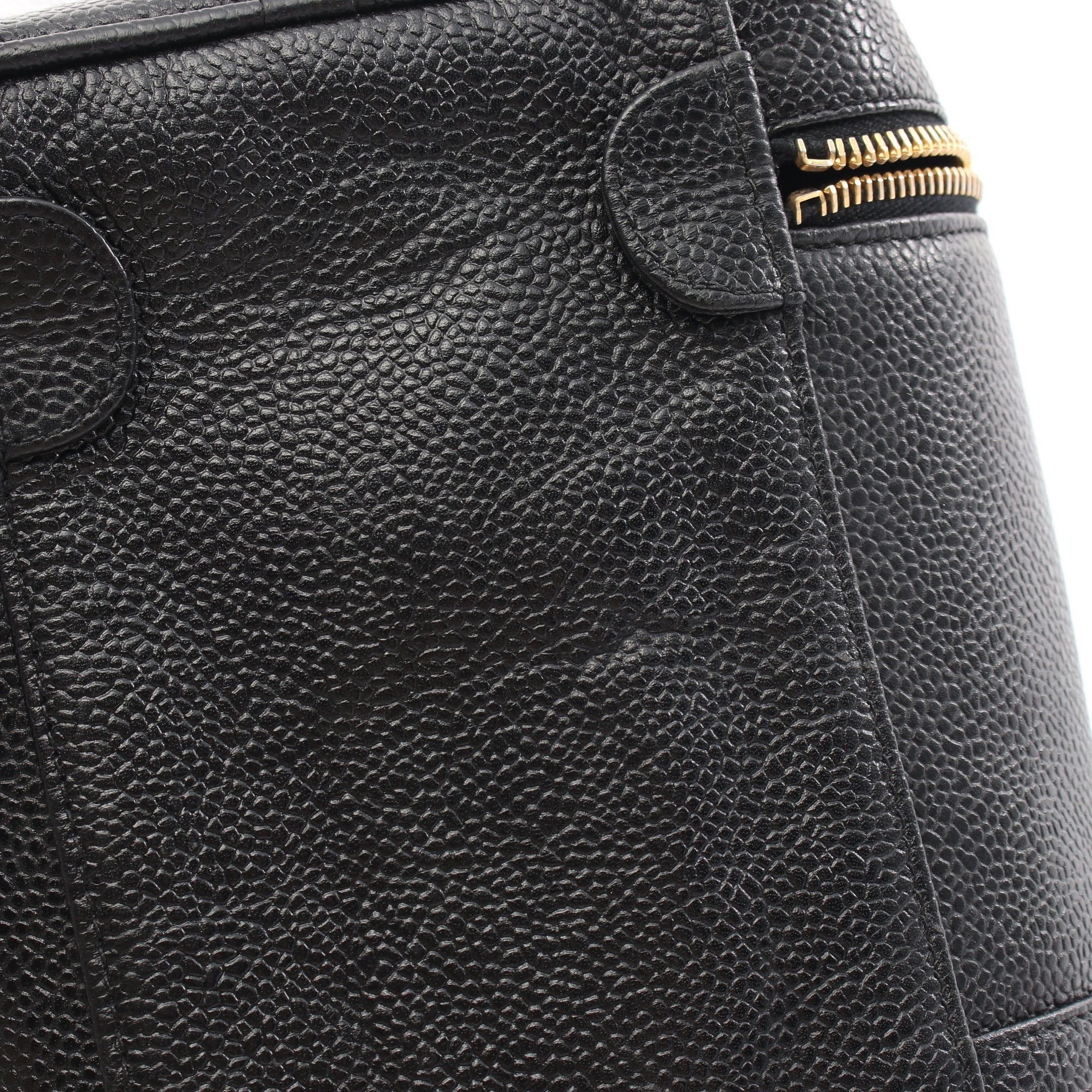 Chanel Chanel Coco Mark Handbag Vanity Bag Caviar Skin Black Gold Hardware Size ONE SIZE - 6 Thumbnail