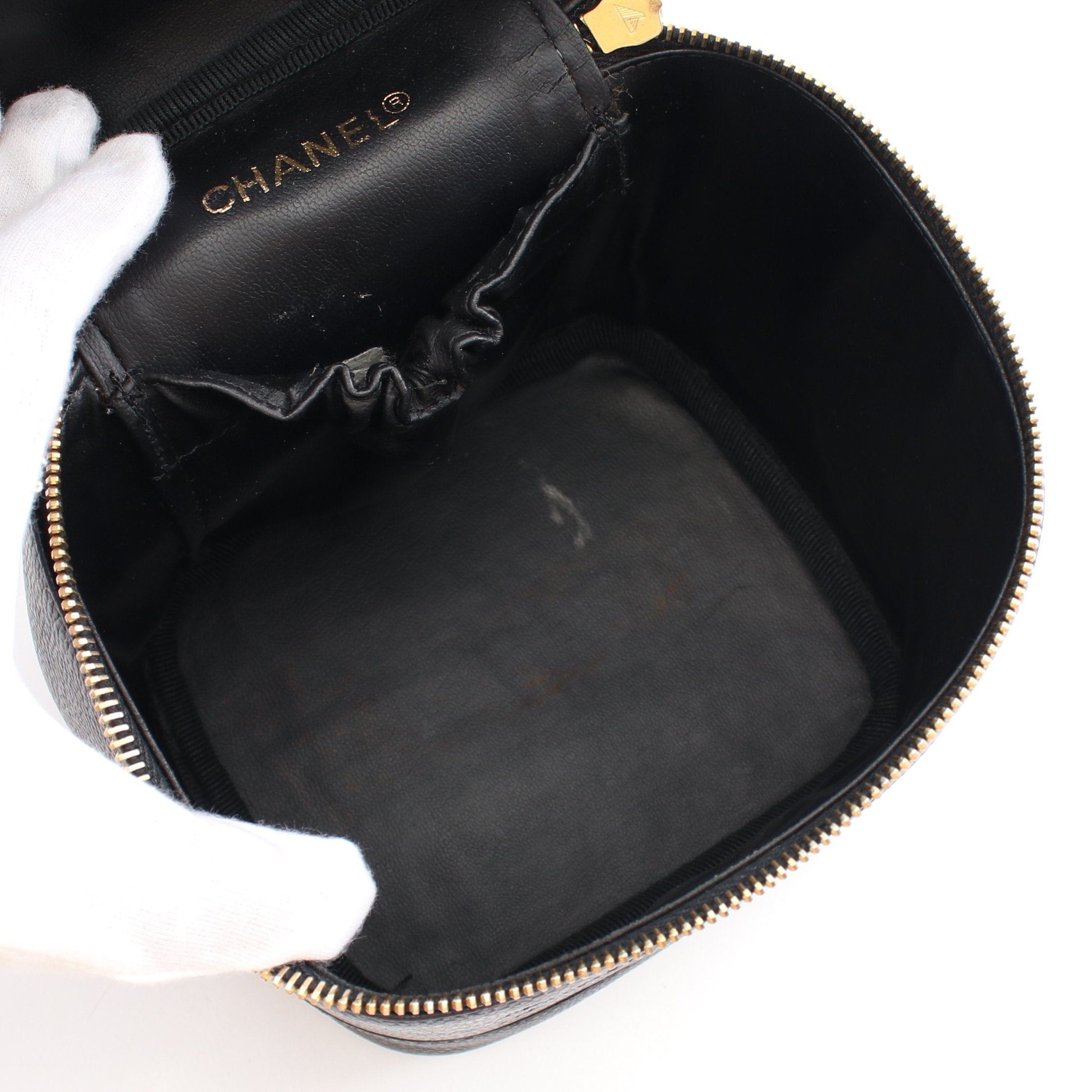 Chanel Chanel Coco Mark Handbag Vanity Bag Caviar Skin Black Gold Hardware Size ONE SIZE - 3 Thumbnail