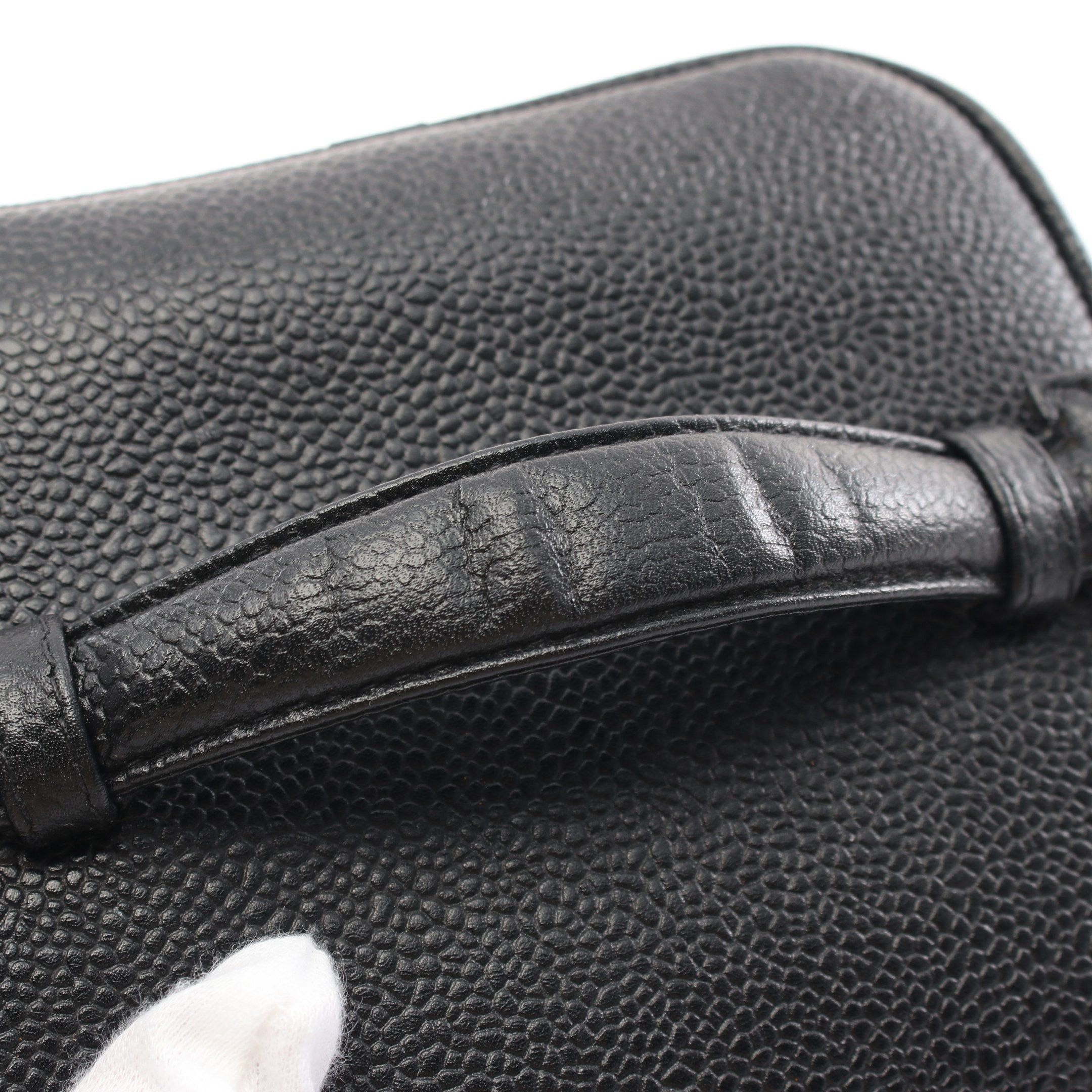 Chanel Chanel Coco Mark Handbag Vanity Bag Caviar Skin Black Gold Hardware Size ONE SIZE - 10 Thumbnail