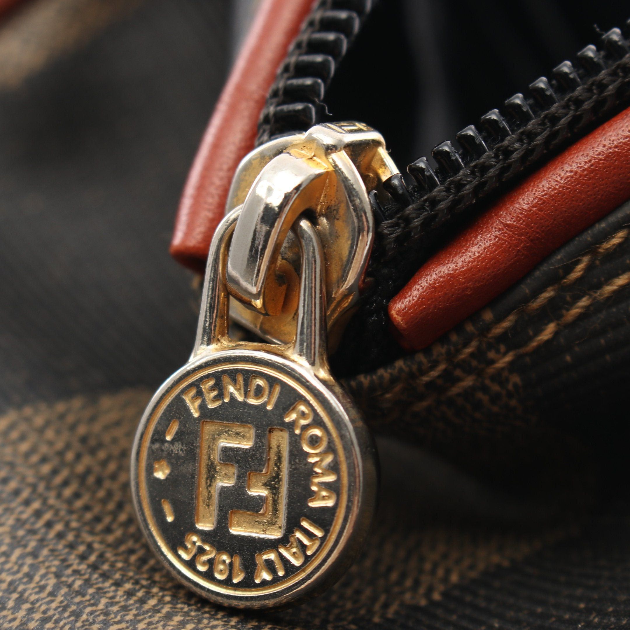 Fendi Fendi Pecan Handbag Mini Boston Bag Leather Black Beige Brown Size ONE SIZE - 5 Thumbnail