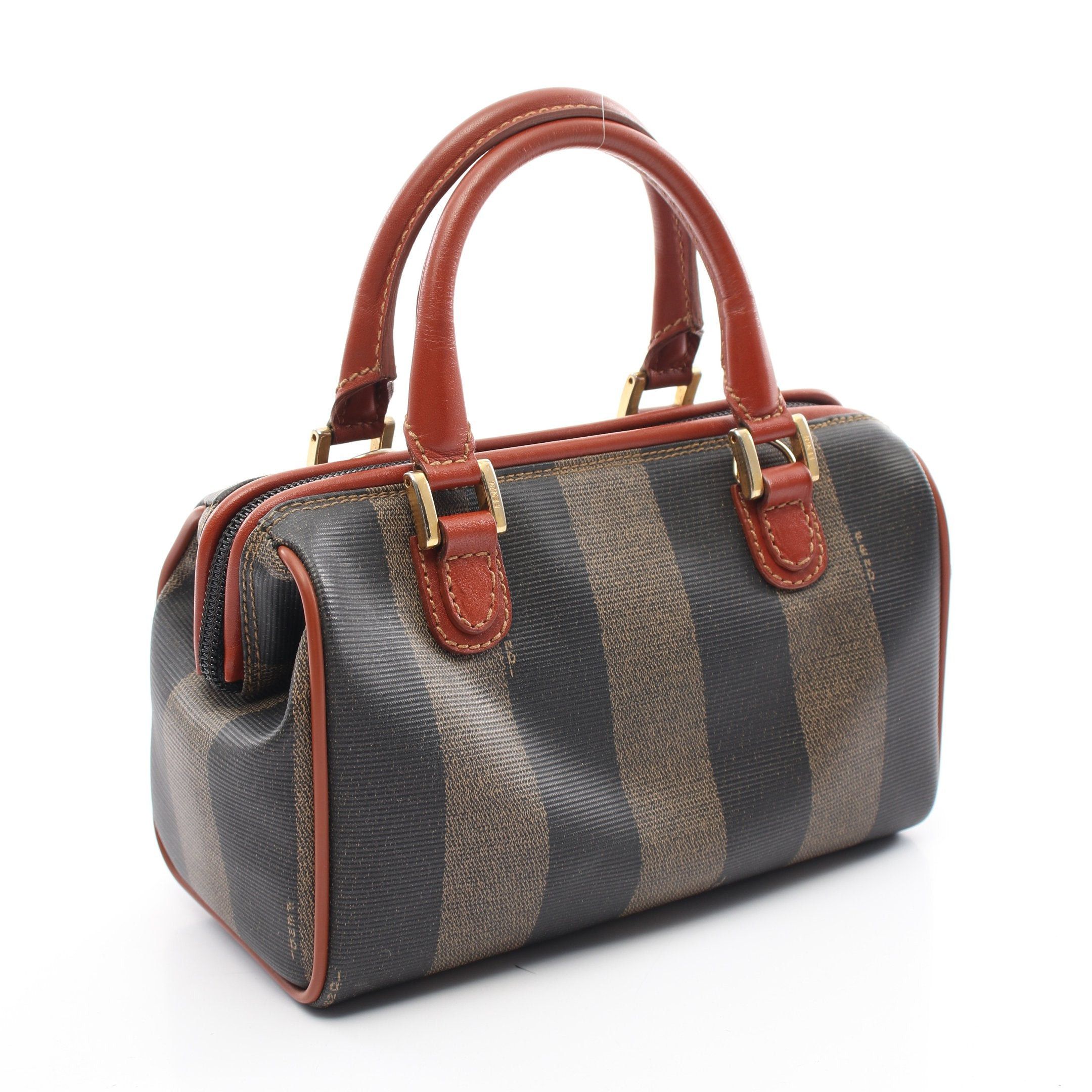 Fendi Fendi Pecan Handbag Mini Boston Bag Leather Black Beige Brown Size ONE SIZE - 2 Thumbnail