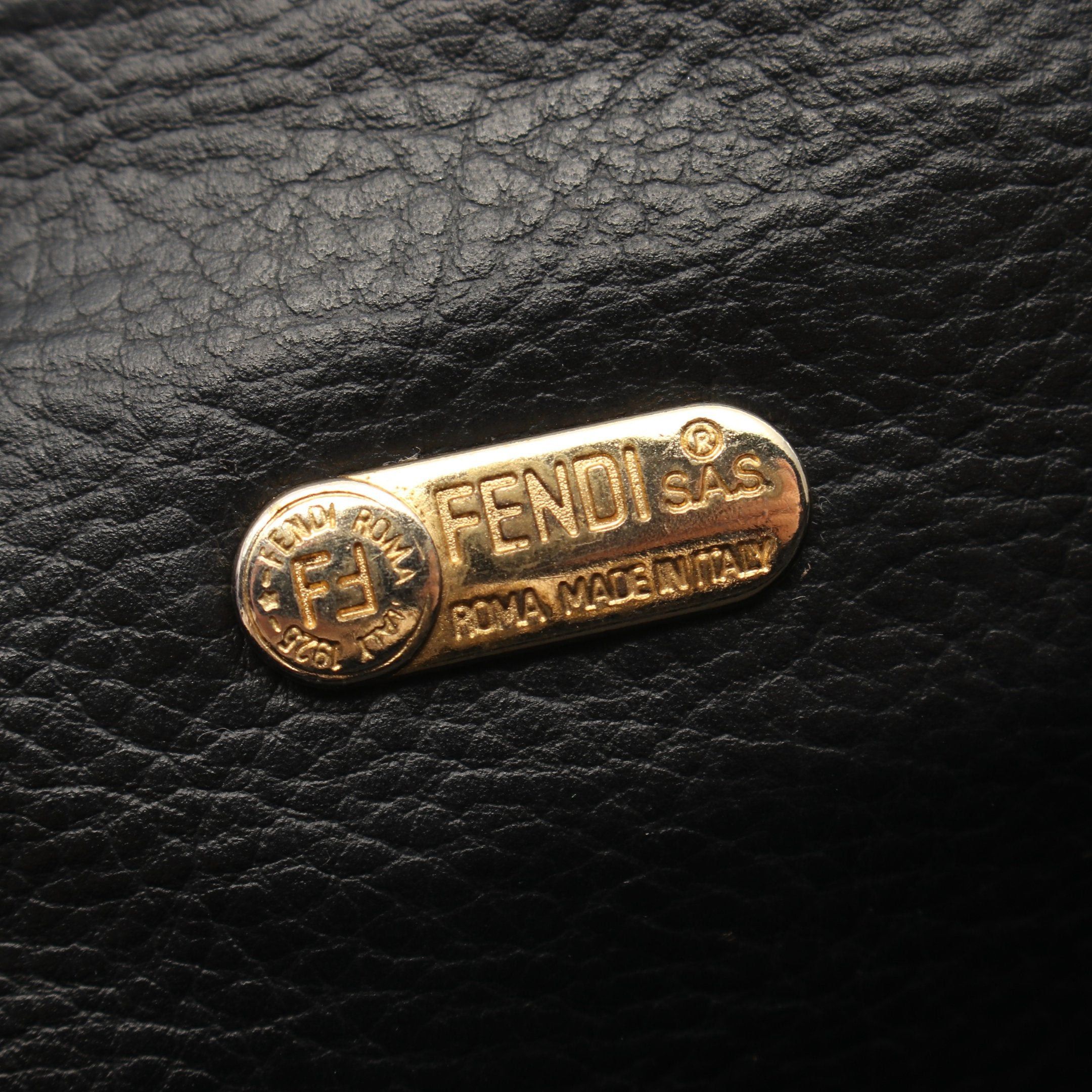 Fendi Fendi Pecan Handbag Mini Boston Bag Leather Black Beige Brown Size ONE SIZE - 4 Thumbnail