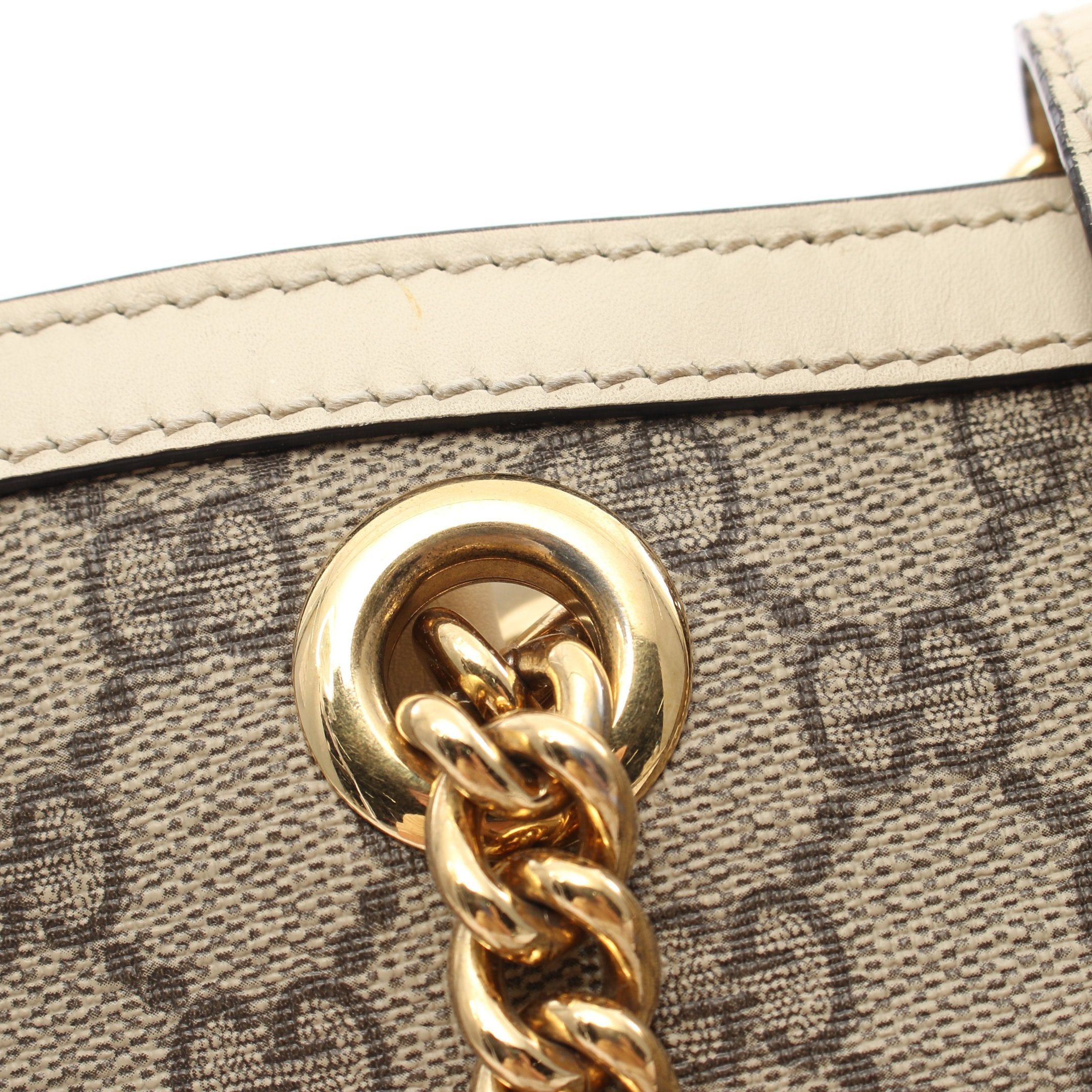 Gucci Gucci Padlock Gg Small Supreme Chain Shoulder Bag Leather Gray Beige Ivory Size ONE SIZE - 8 Thumbnail