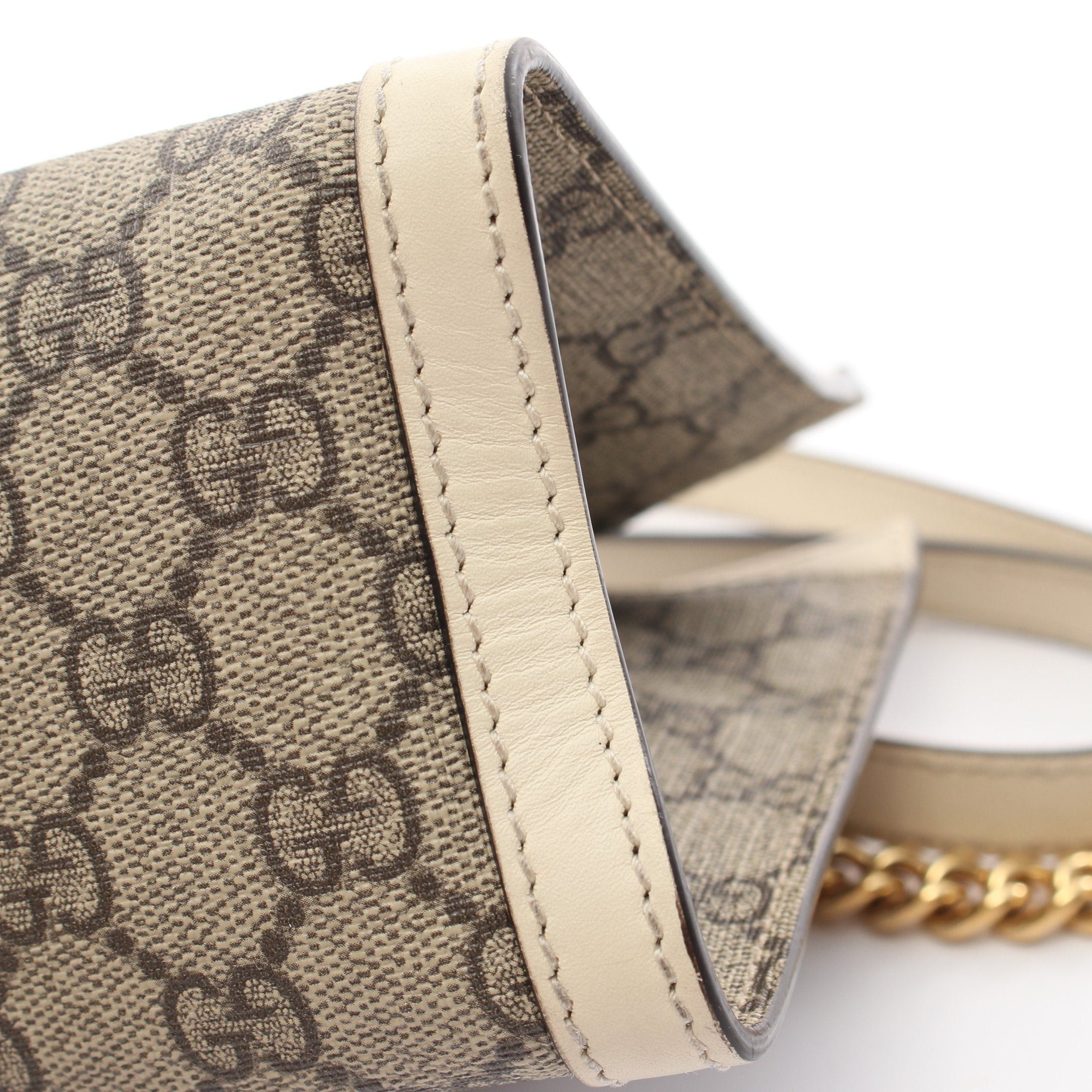 Gucci Gucci Padlock Gg Small Supreme Chain Shoulder Bag Leather Gray Beige Ivory Size ONE SIZE - 10 Thumbnail