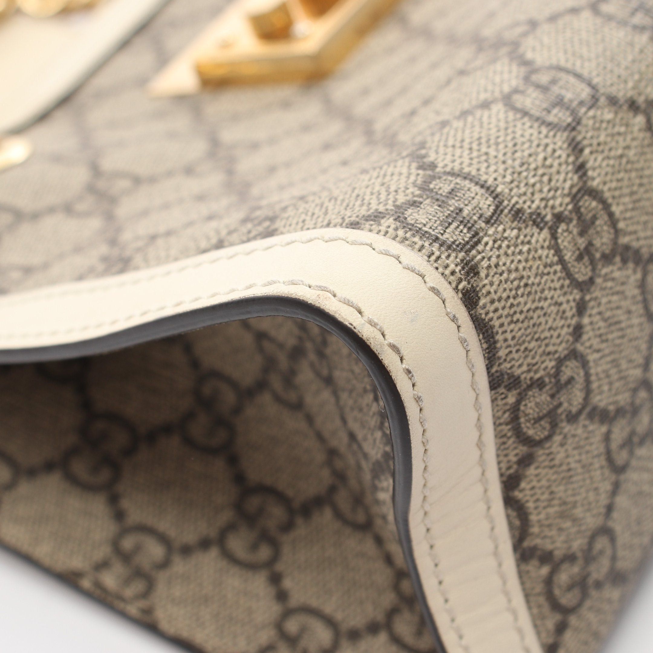 Gucci Gucci Padlock Gg Small Supreme Chain Shoulder Bag Leather Gray Beige Ivory Size ONE SIZE - 5 Thumbnail