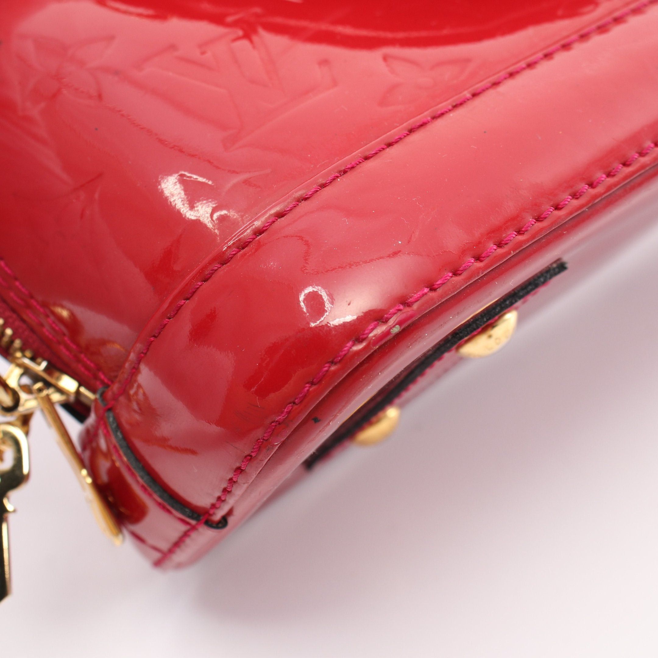 Louis Vuitton Louis Vuitton Alma Bb Monogram Vernis Rose Andian Handbag Leather Pink Purple Size ONE SIZE - 6 Thumbnail