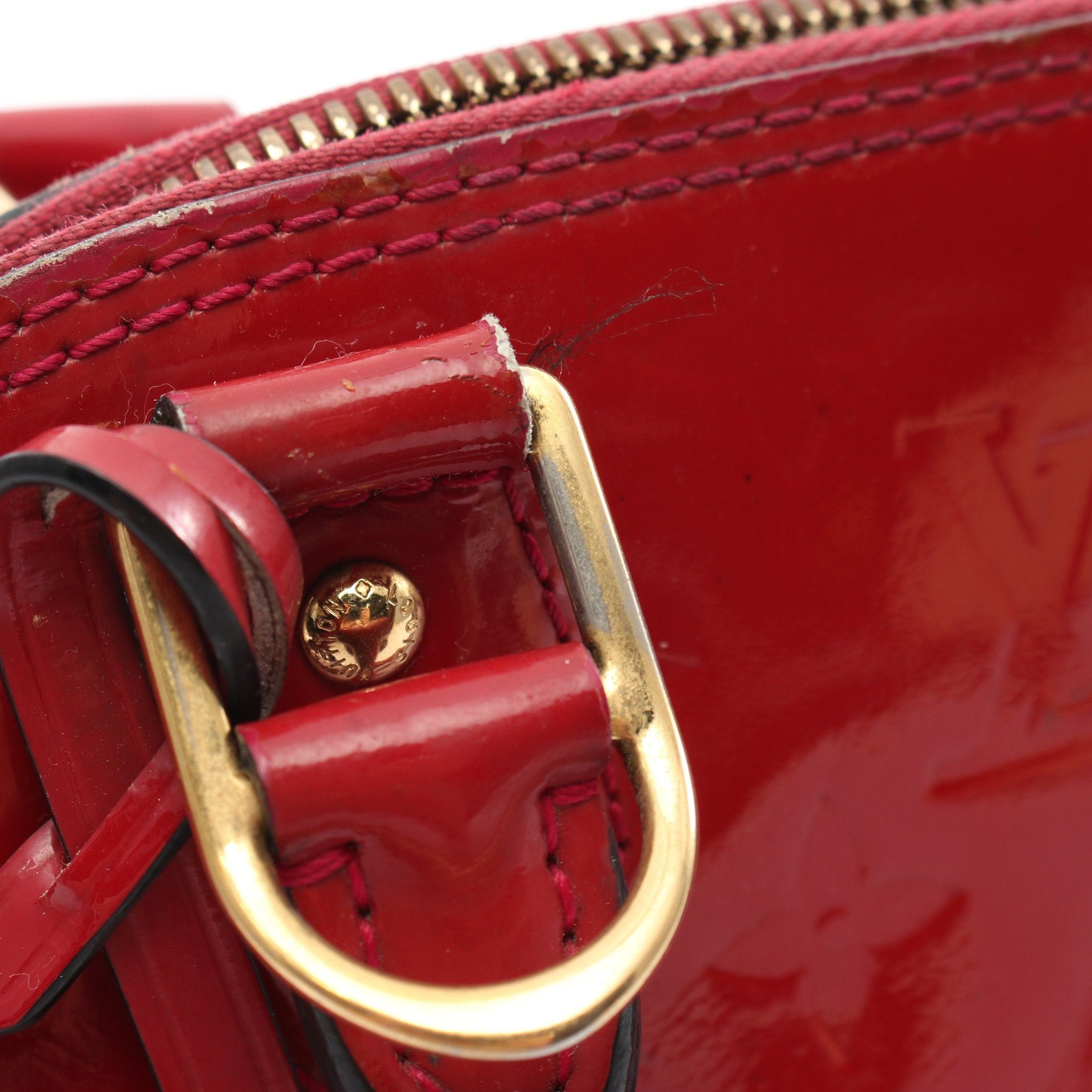 Louis Vuitton Louis Vuitton Alma Bb Monogram Vernis Rose Andian Handbag Leather Pink Purple Size ONE SIZE - 13 Thumbnail