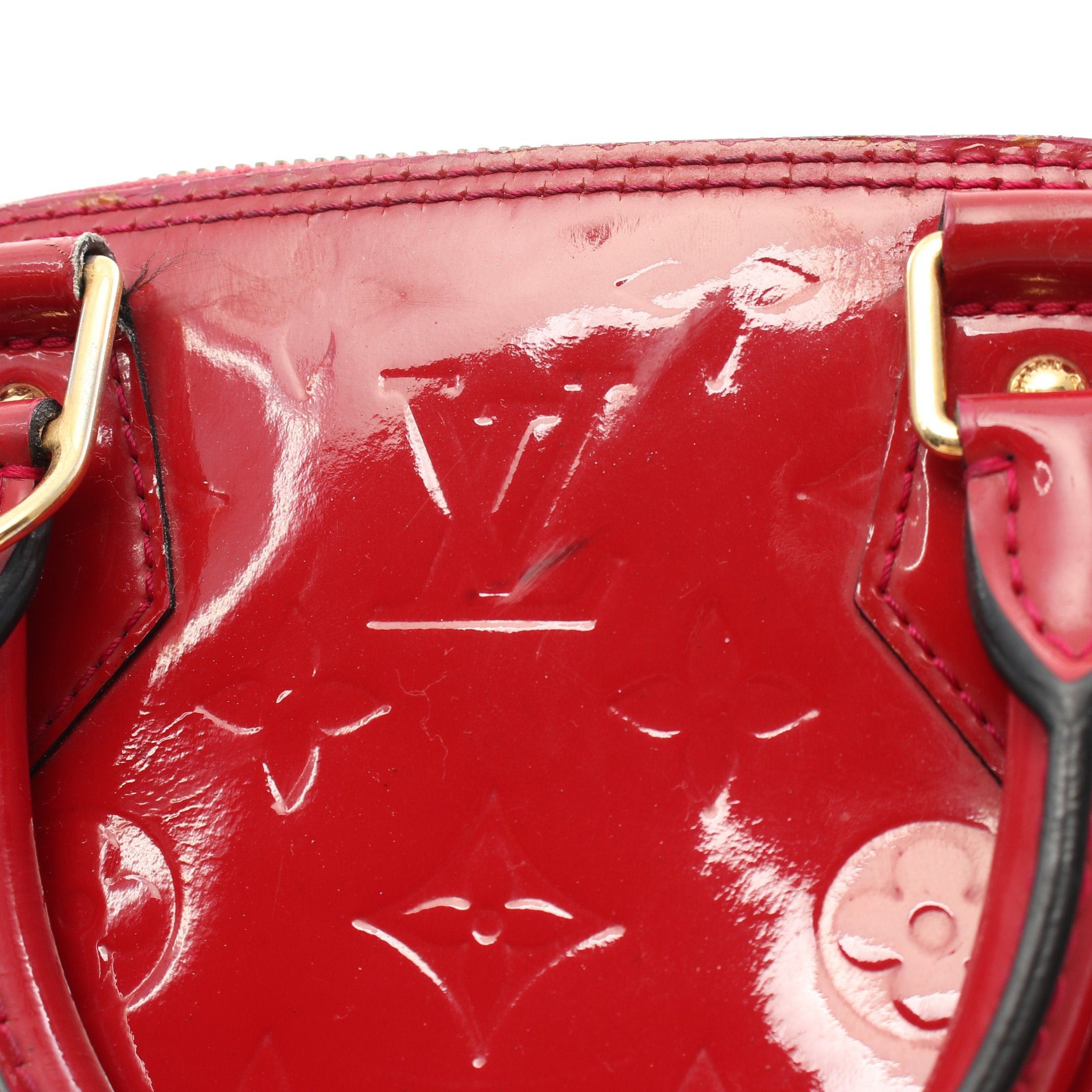 Louis Vuitton Louis Vuitton Alma Bb Monogram Vernis Rose Andian Handbag Leather Pink Purple Size ONE SIZE - 7 Thumbnail