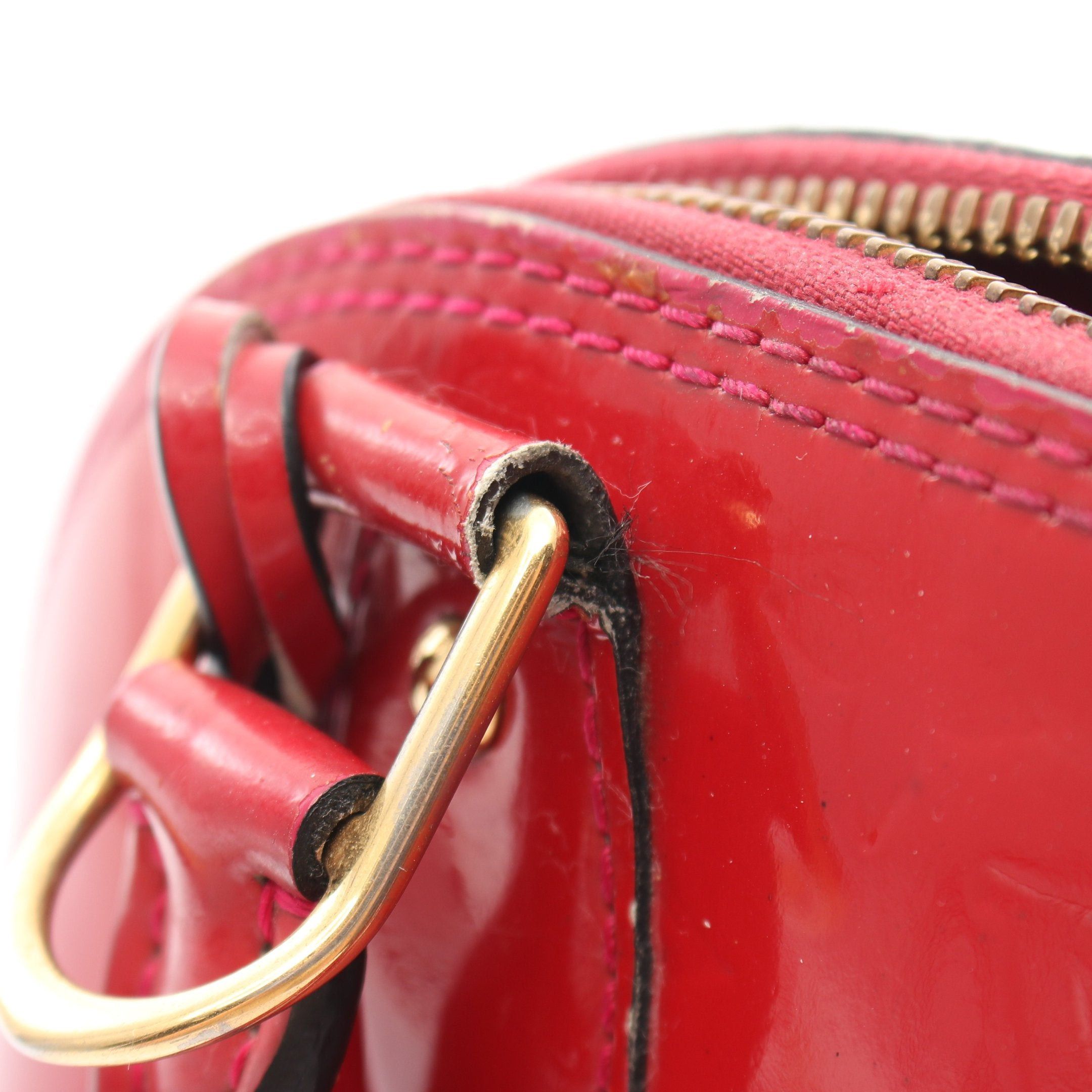 Louis Vuitton Louis Vuitton Alma Bb Monogram Vernis Rose Andian Handbag Leather Pink Purple Size ONE SIZE - 9 Thumbnail