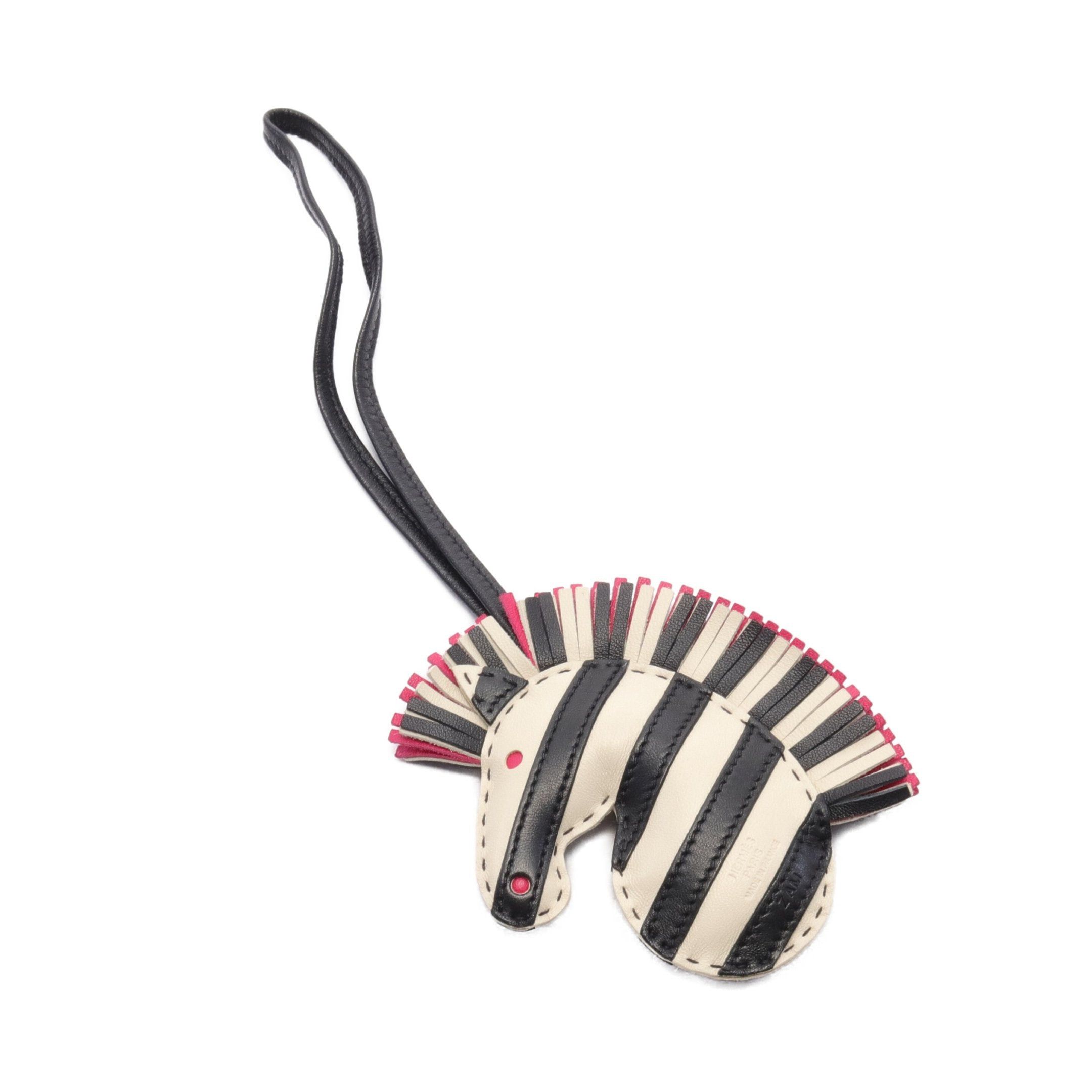 Hermes Hermes Jeezy Savannah Kure Rose Mexico Bag Charm Aagneau Ivory Black Pink Purple Z Stamp Size ONE SIZE - 2 Thumbnail