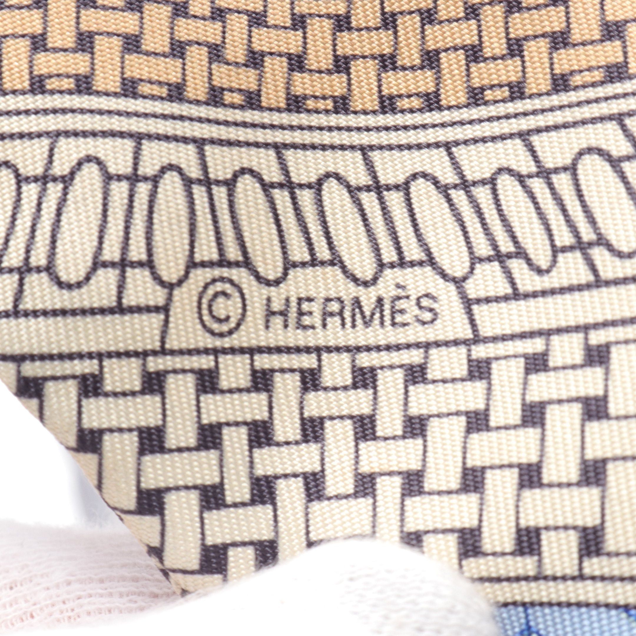 Hermes Hermes Twilly Objets De Curiosite Ribbon Scarf Silk Light Blue Multicolor Size ONE SIZE - 2 Thumbnail