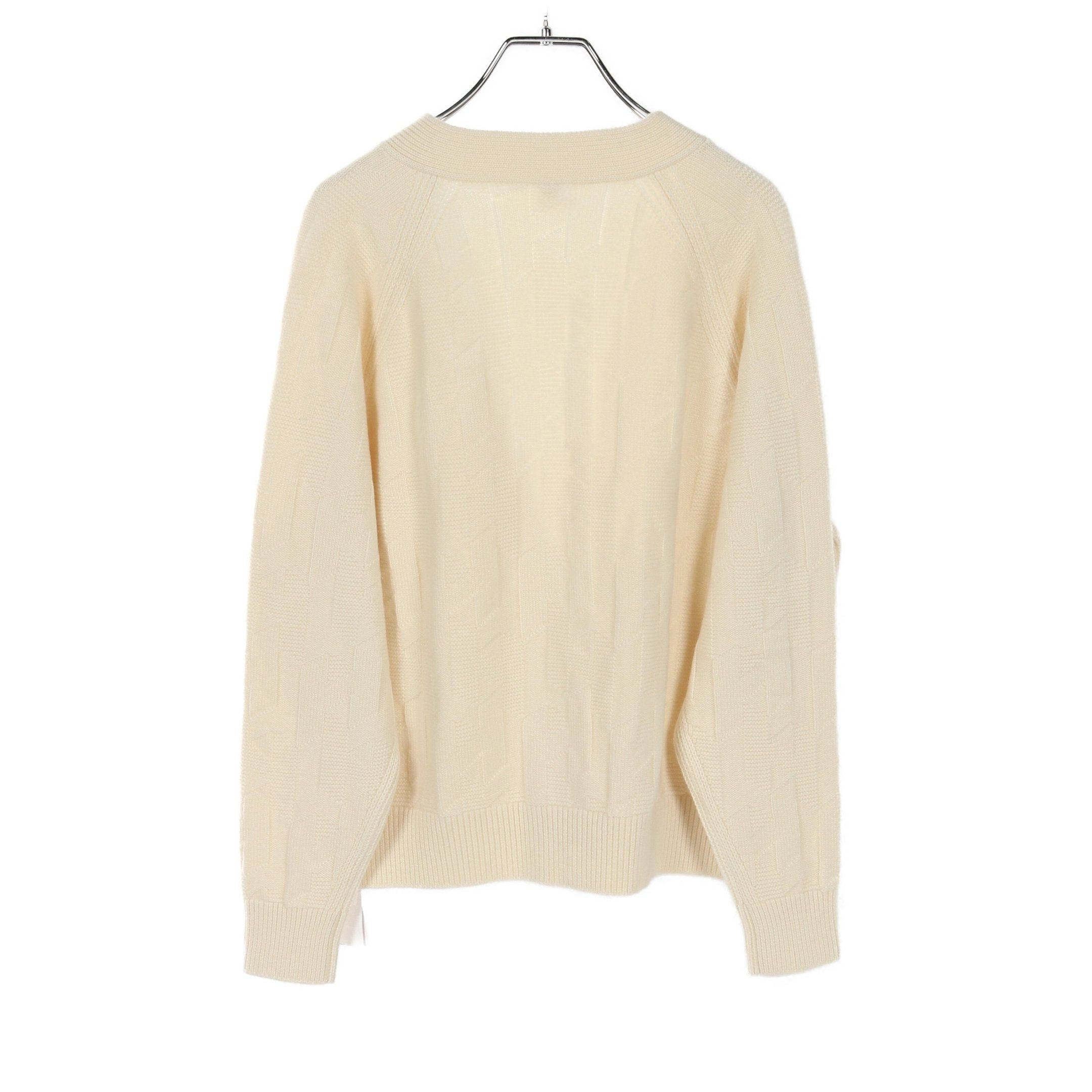 Hermes Hermes H Embossing Cardigan Wool Off White Size ONE SIZE - 2 Thumbnail