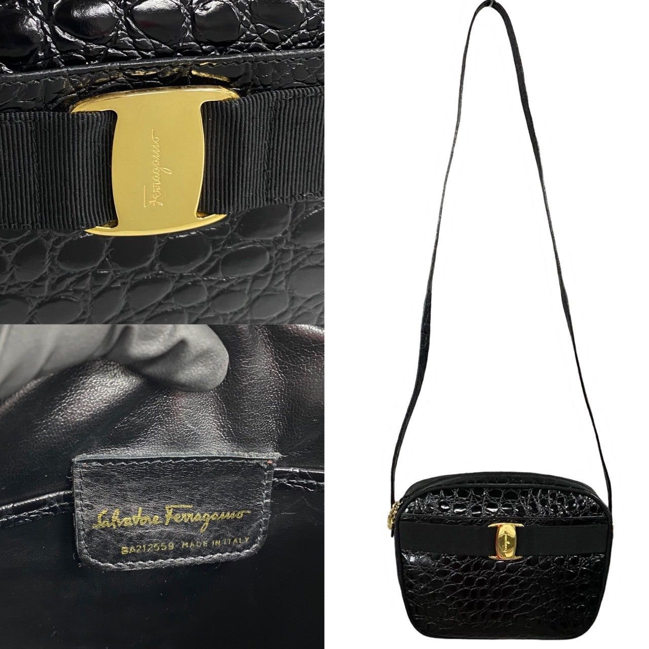 Salvatore Ferragamo Salvatore Ferragamo Shoulder Bag Black Leather Size ONE SIZE - 3 Thumbnail