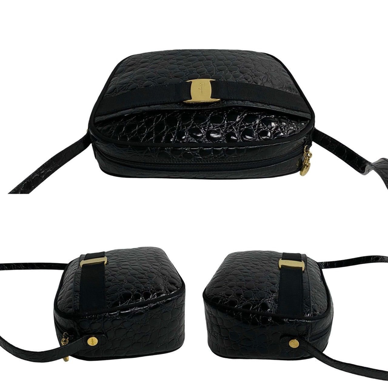Salvatore Ferragamo Salvatore Ferragamo Shoulder Bag Black Leather Size ONE SIZE - 5 Thumbnail
