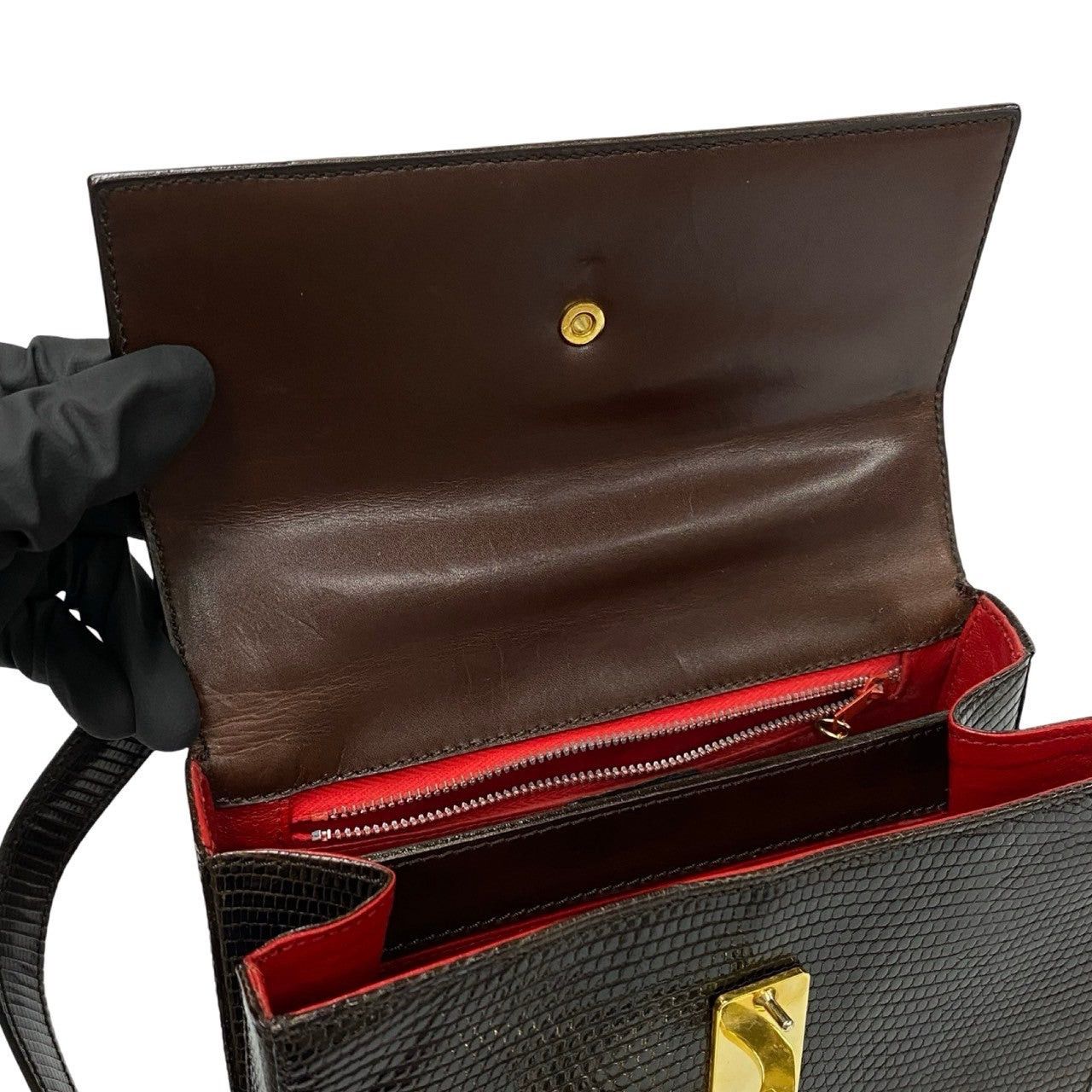 Celine Celine Shoulder Bag Brown Lizard Size ONE SIZE - 8 Thumbnail