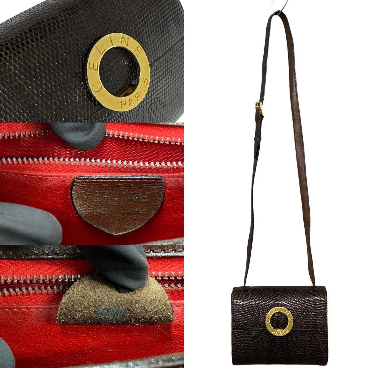 Celine Celine Shoulder Bag Brown Lizard Size ONE SIZE - 3 Thumbnail