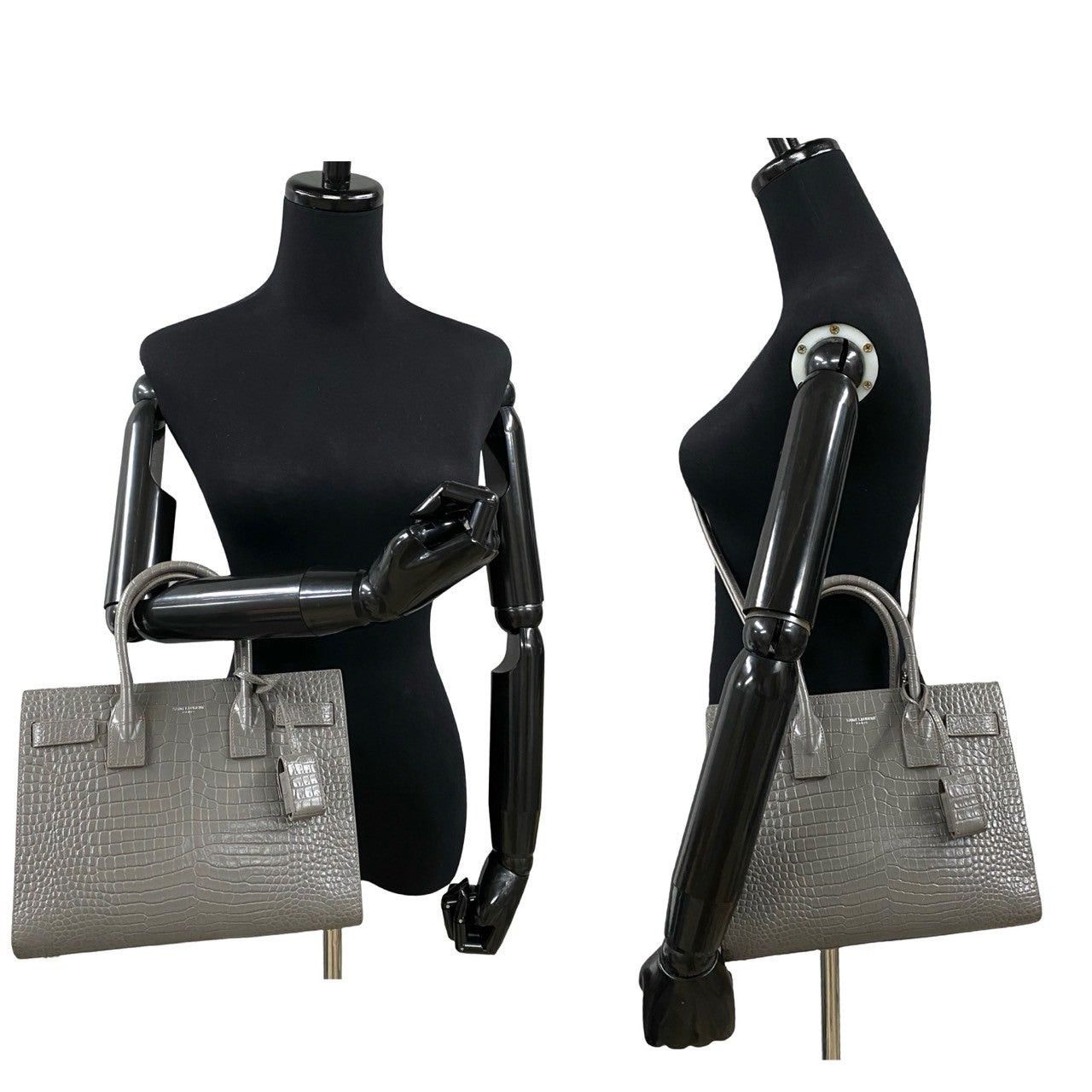 Yves Saint Laurent Yves Saint Laurent Shoulder Bag Gray Leather Size ONE SIZE - 2 Thumbnail