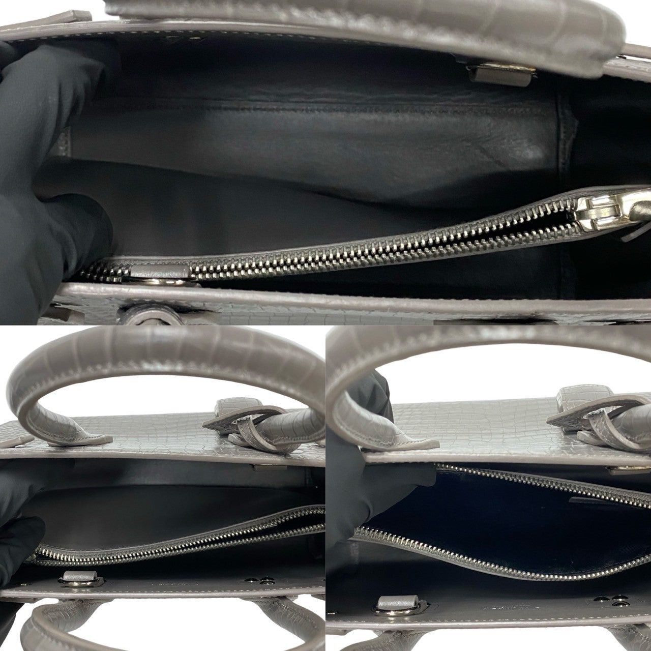 Yves Saint Laurent Yves Saint Laurent Shoulder Bag Gray Leather Size ONE SIZE - 8 Thumbnail