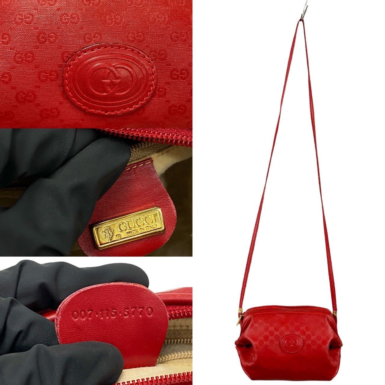 Gucci Gucci Shoulder Bag Red Leather Size ONE SIZE - 3 Thumbnail