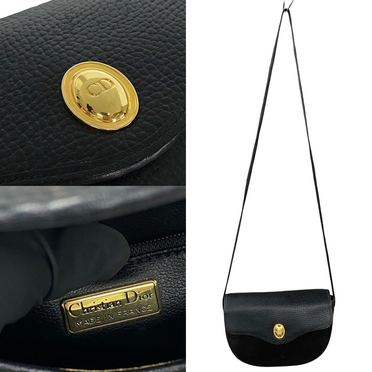 Dior Dior Shoulder Bag Black Leather Size ONE SIZE - 3 Thumbnail