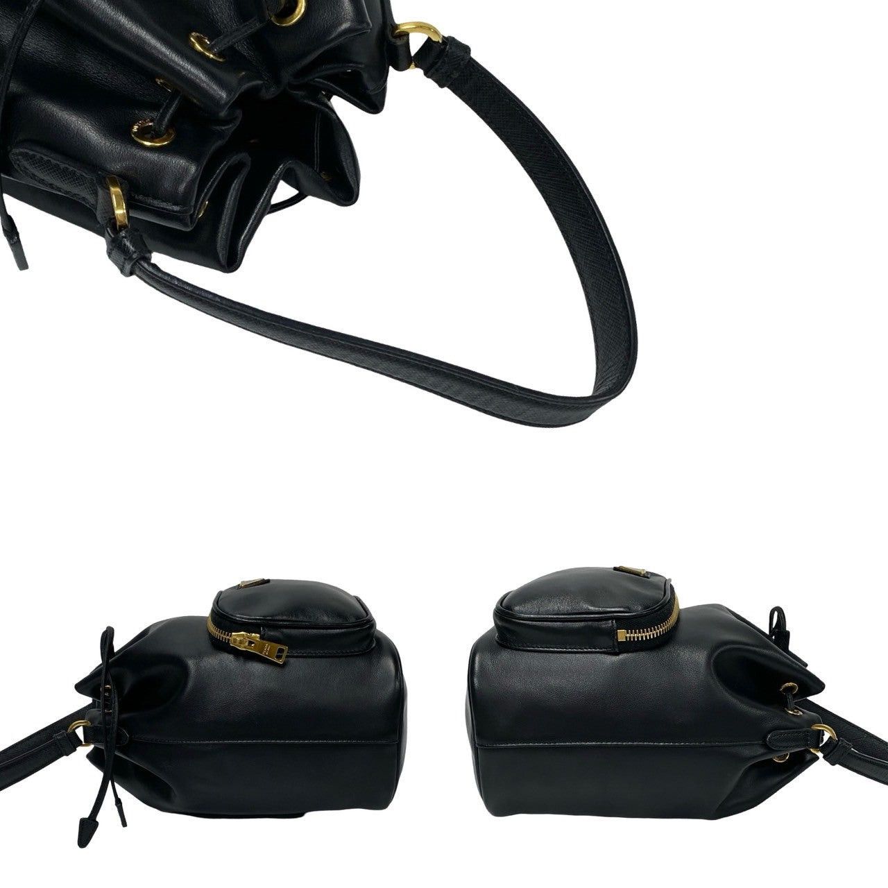 Prada Prada Shoulder Bag Black Leather Size ONE SIZE - 5 Thumbnail