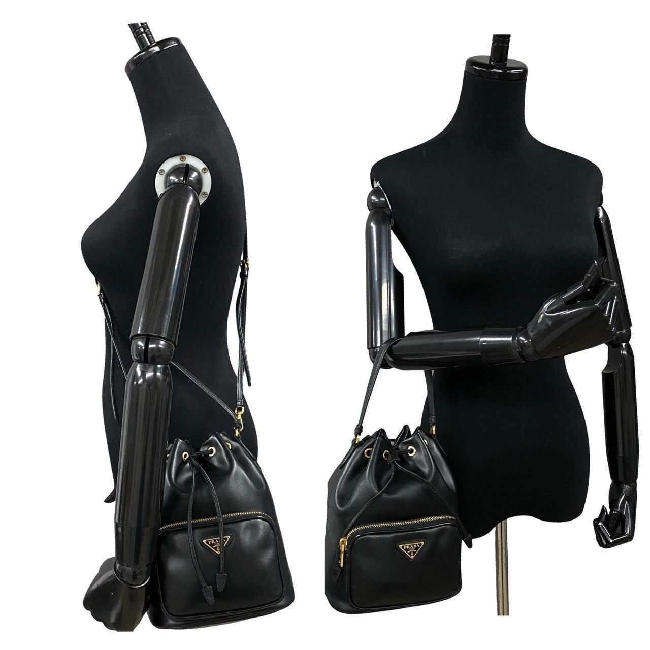 Prada Prada Shoulder Bag Black Leather Size ONE SIZE - 2 Thumbnail