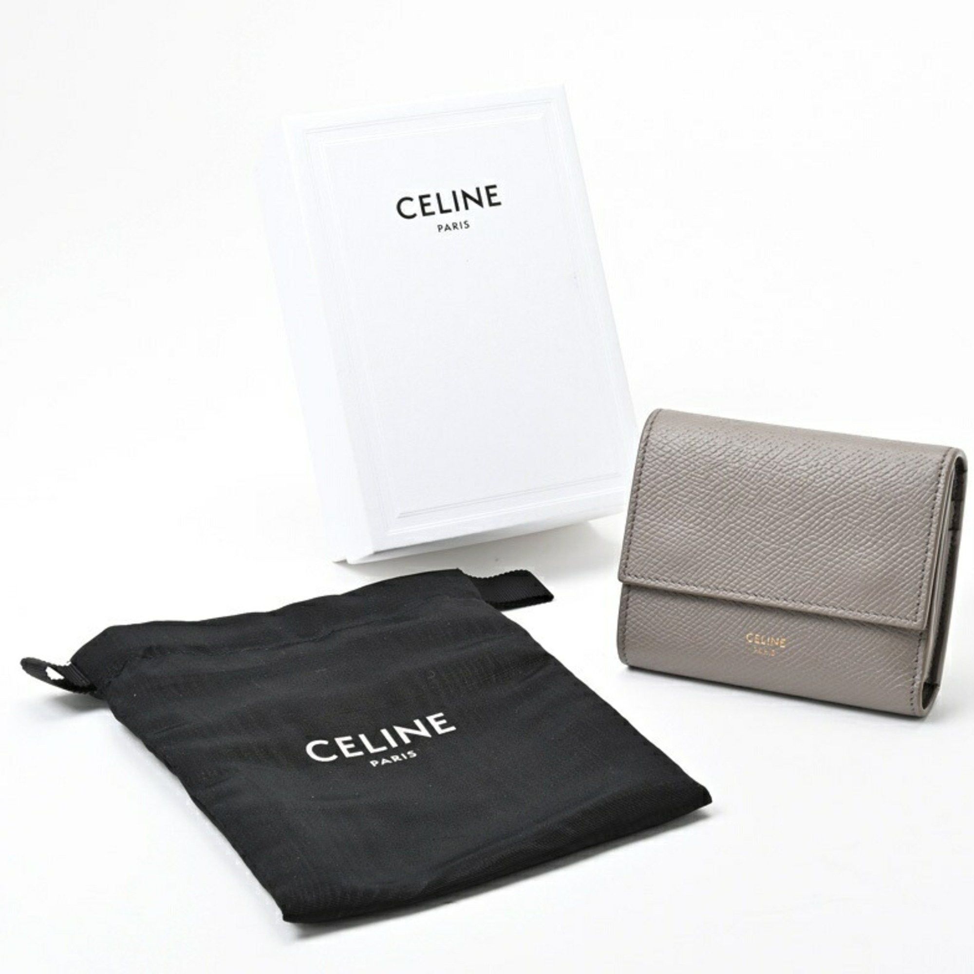 CELINE Small Trifold Wallet Pebble